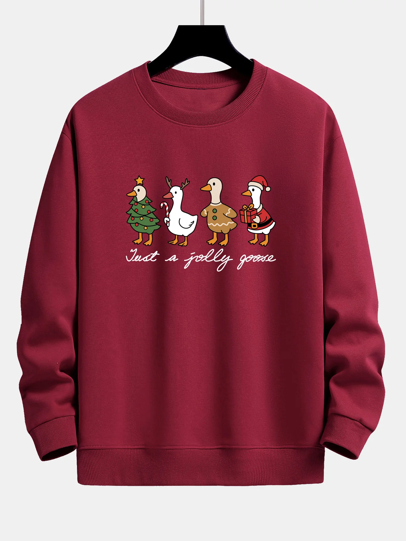 Weihnachtsente Druck Locker Geschnittenes Sweatshirt - Image 9
