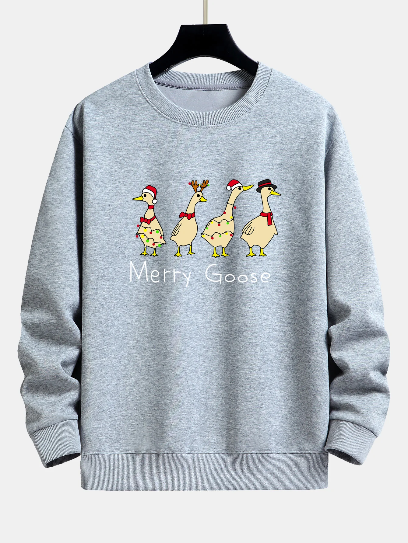 Weihnachtsente Druck Locker Geschnittenes Sweatshirt - Image 10