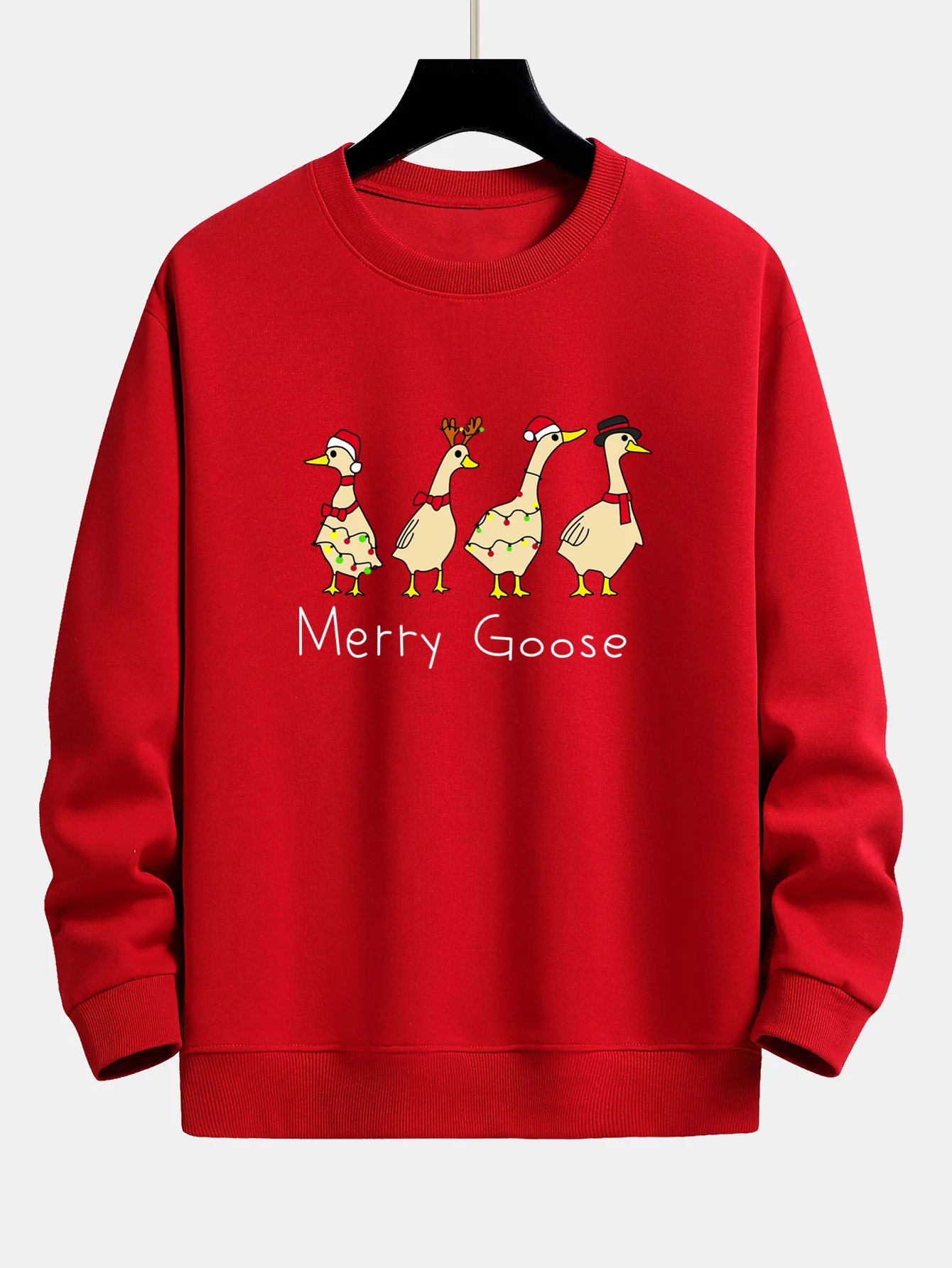 Weihnachtsente Druck Locker Geschnittenes Sweatshirt - Image 2