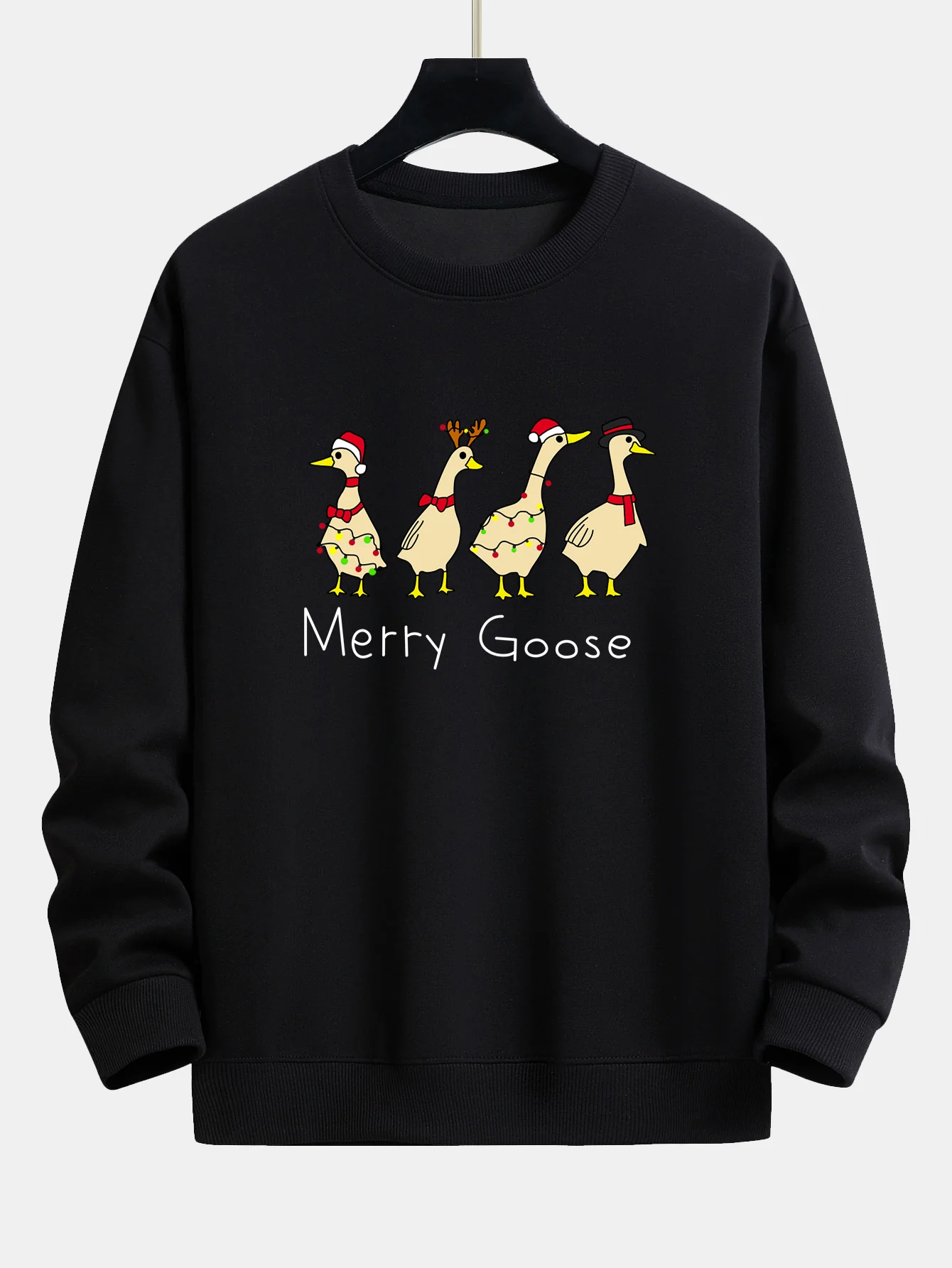 Weihnachtsente Druck Locker Geschnittenes Sweatshirt - Image 3