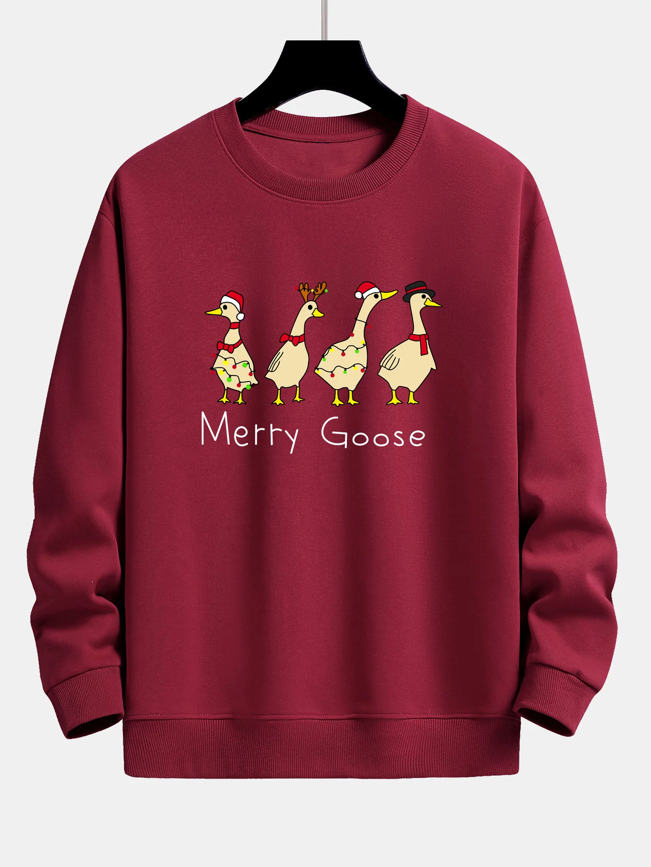 Weihnachtsente Druck Locker Geschnittenes Sweatshirt - Image 5