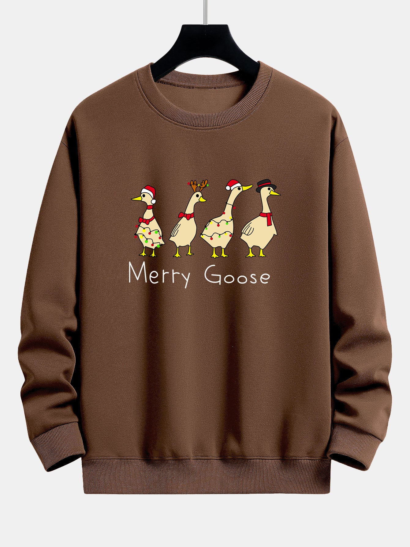 Weihnachtsente Druck Locker Geschnittenes Sweatshirt - Image 6