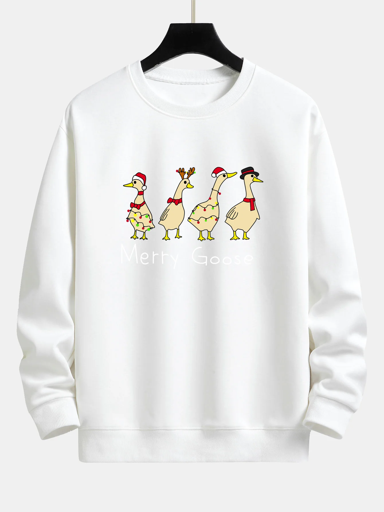 Weihnachtsente Druck Locker Geschnittenes Sweatshirt - Image 8