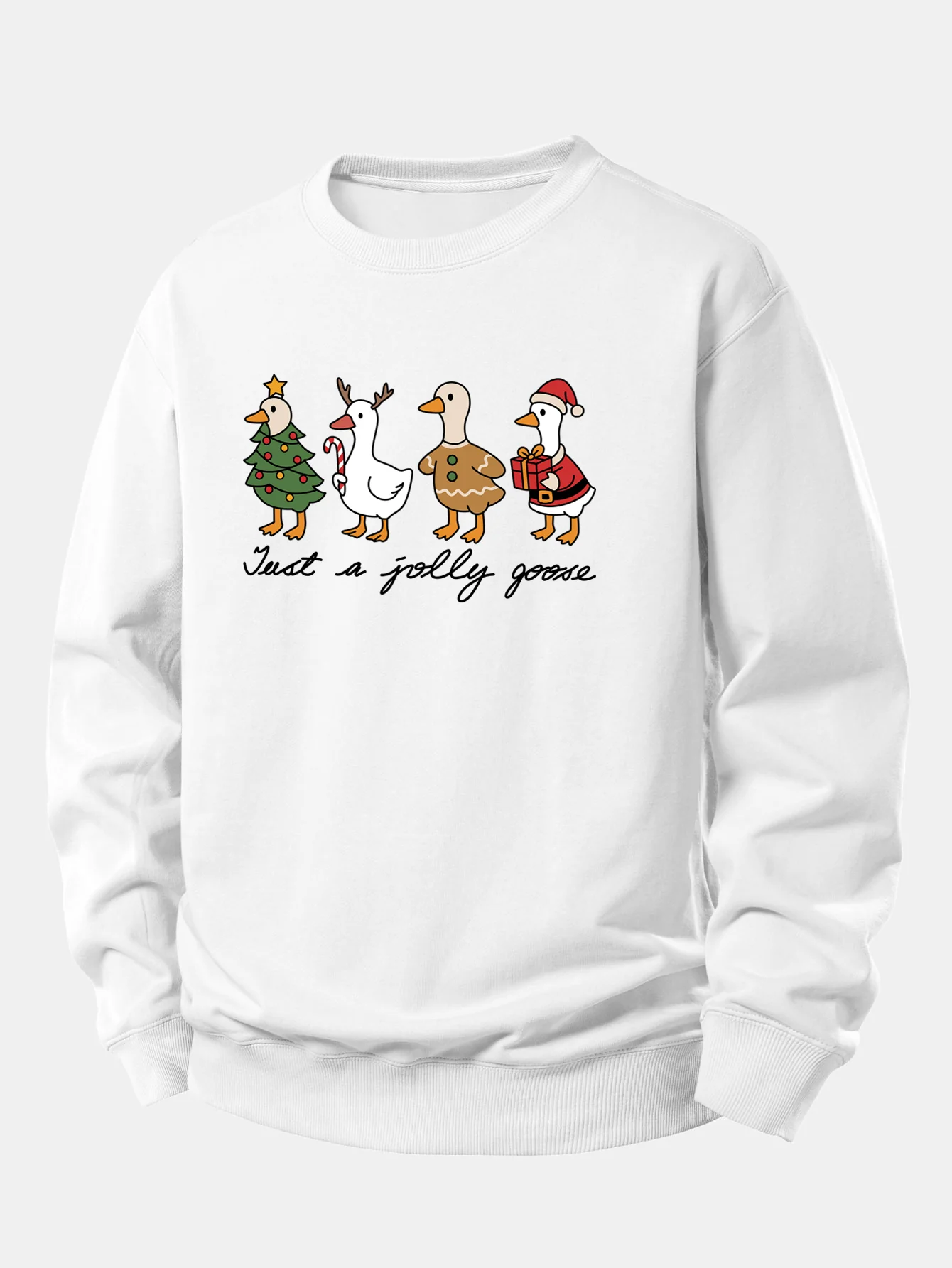 Weihnachtsente Druck Locker Geschnittenes Sweatshirt - Image 4