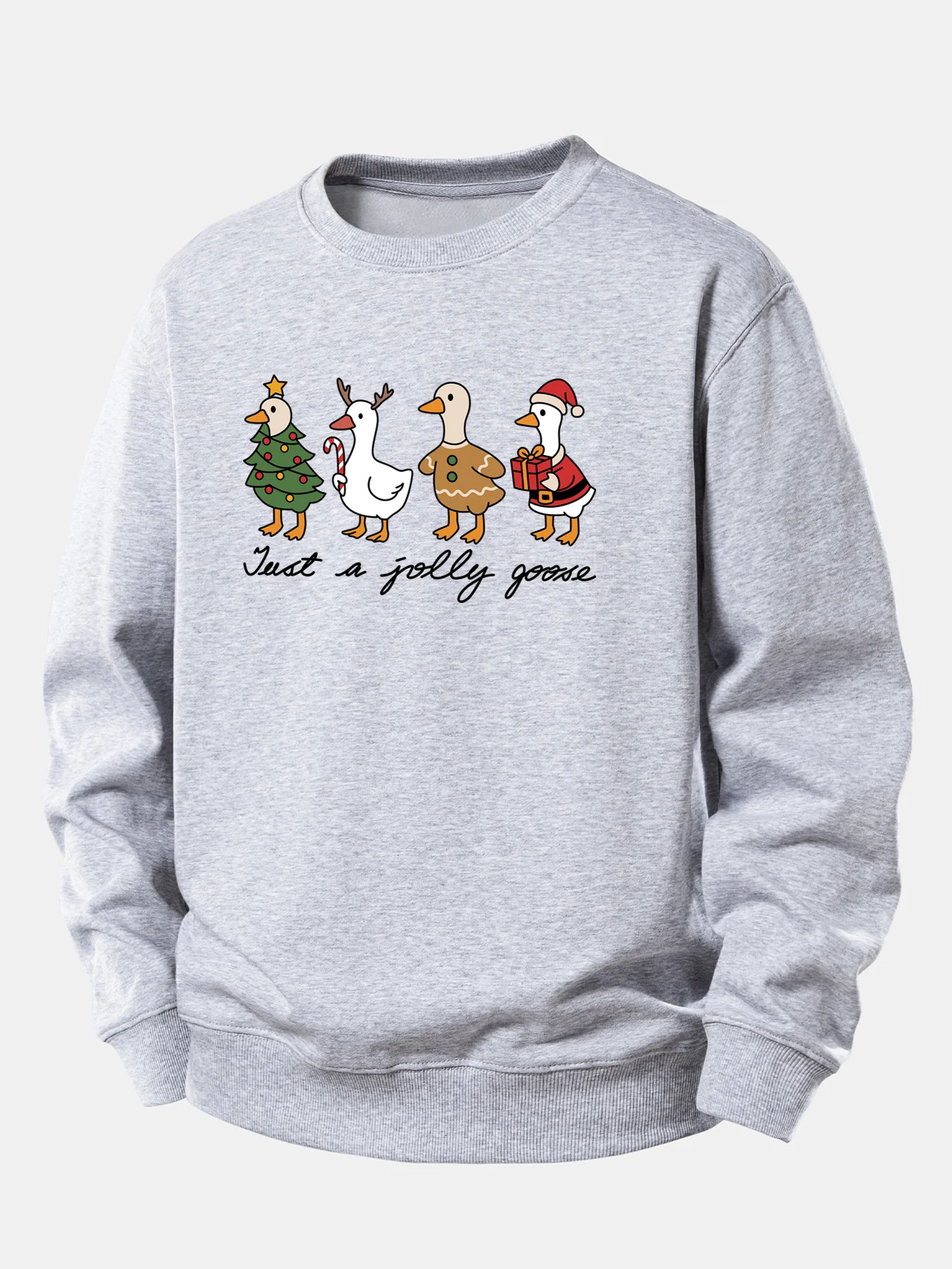 Weihnachtsente Druck Locker Geschnittenes Sweatshirt - Image 6
