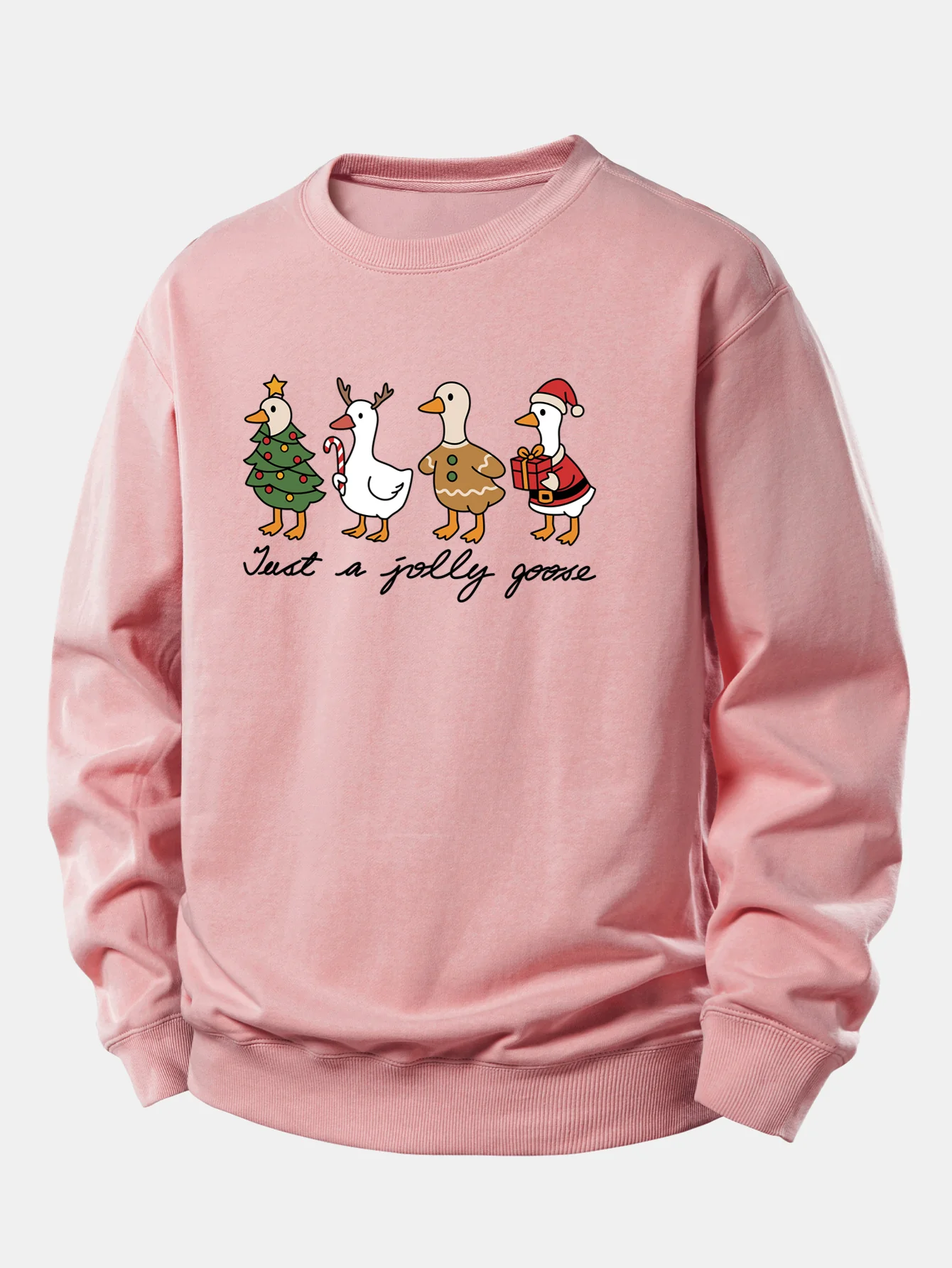 Weihnachtsente Druck Locker Geschnittenes Sweatshirt - Image 9