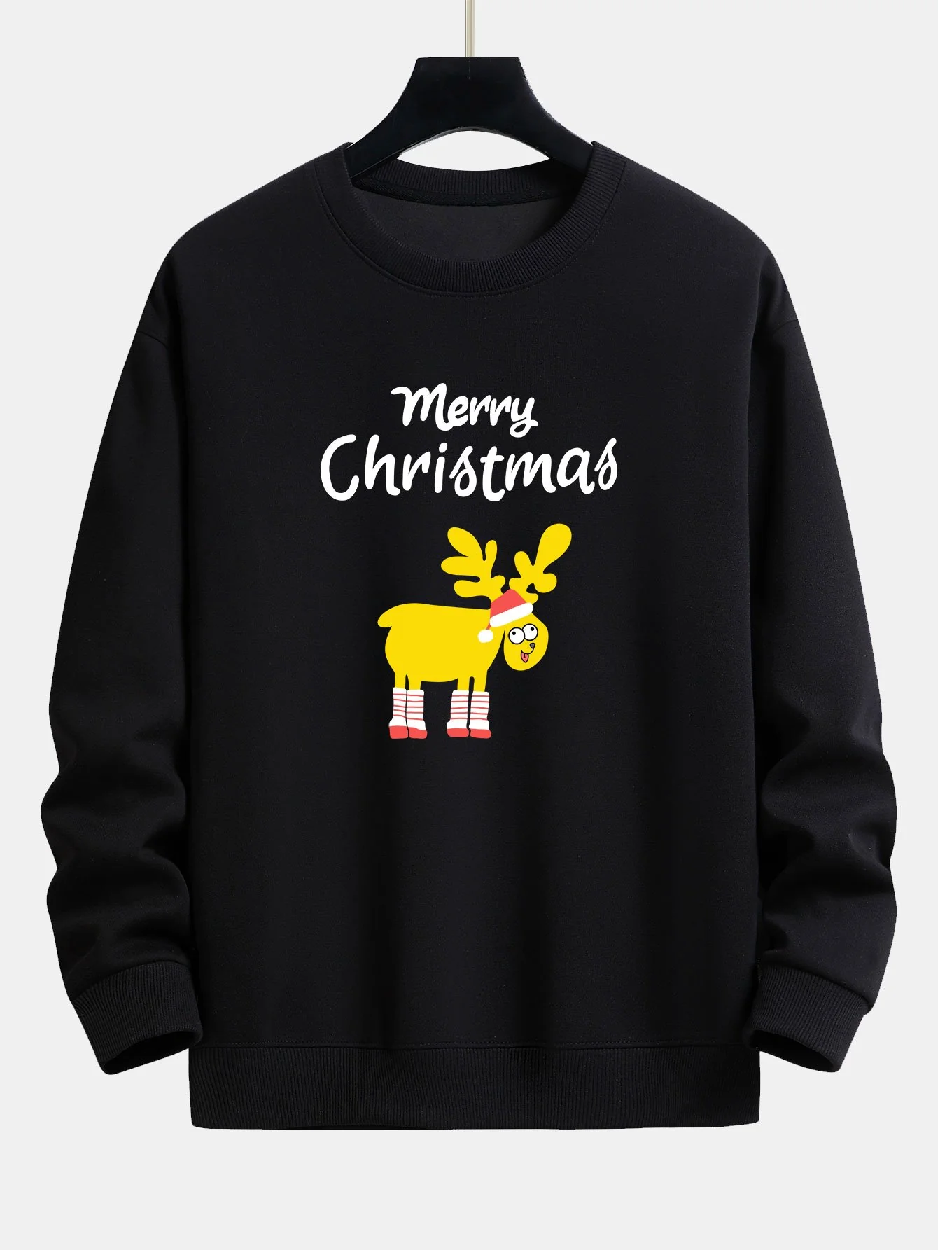Weihnachts-Elch-Druck Relaxed Fit Sweatshirt - Image 2