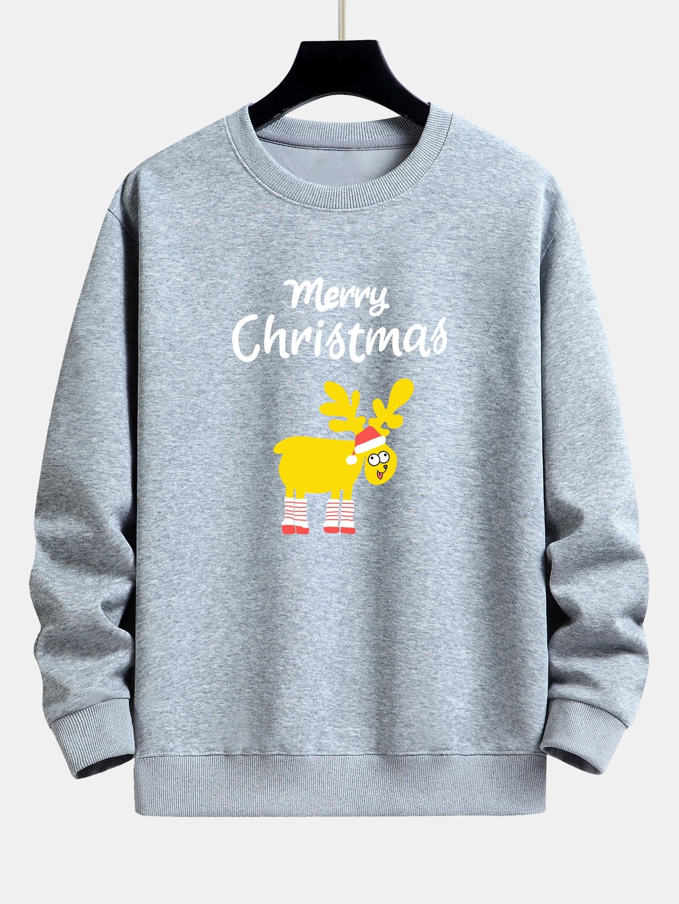 Weihnachts-Elch-Druck Relaxed Fit Sweatshirt - Image 3