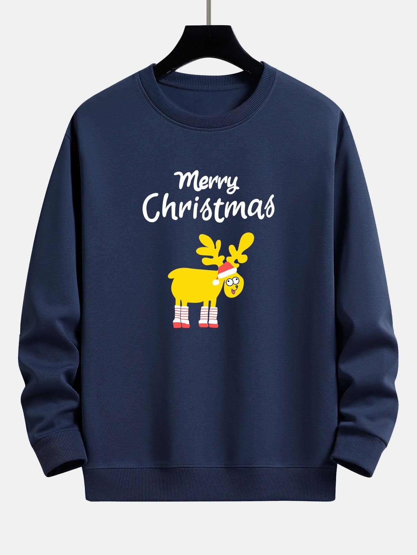 Weihnachts-Elch-Druck Relaxed Fit Sweatshirt - Image 4