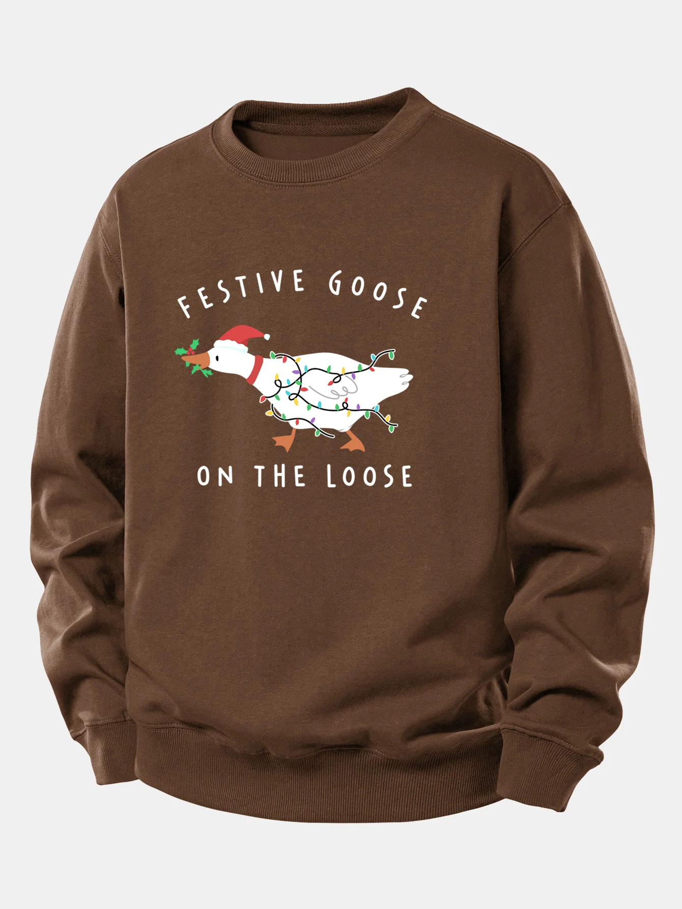 Christmas Goose Print Relax Fit Sweatshirt - Image 10