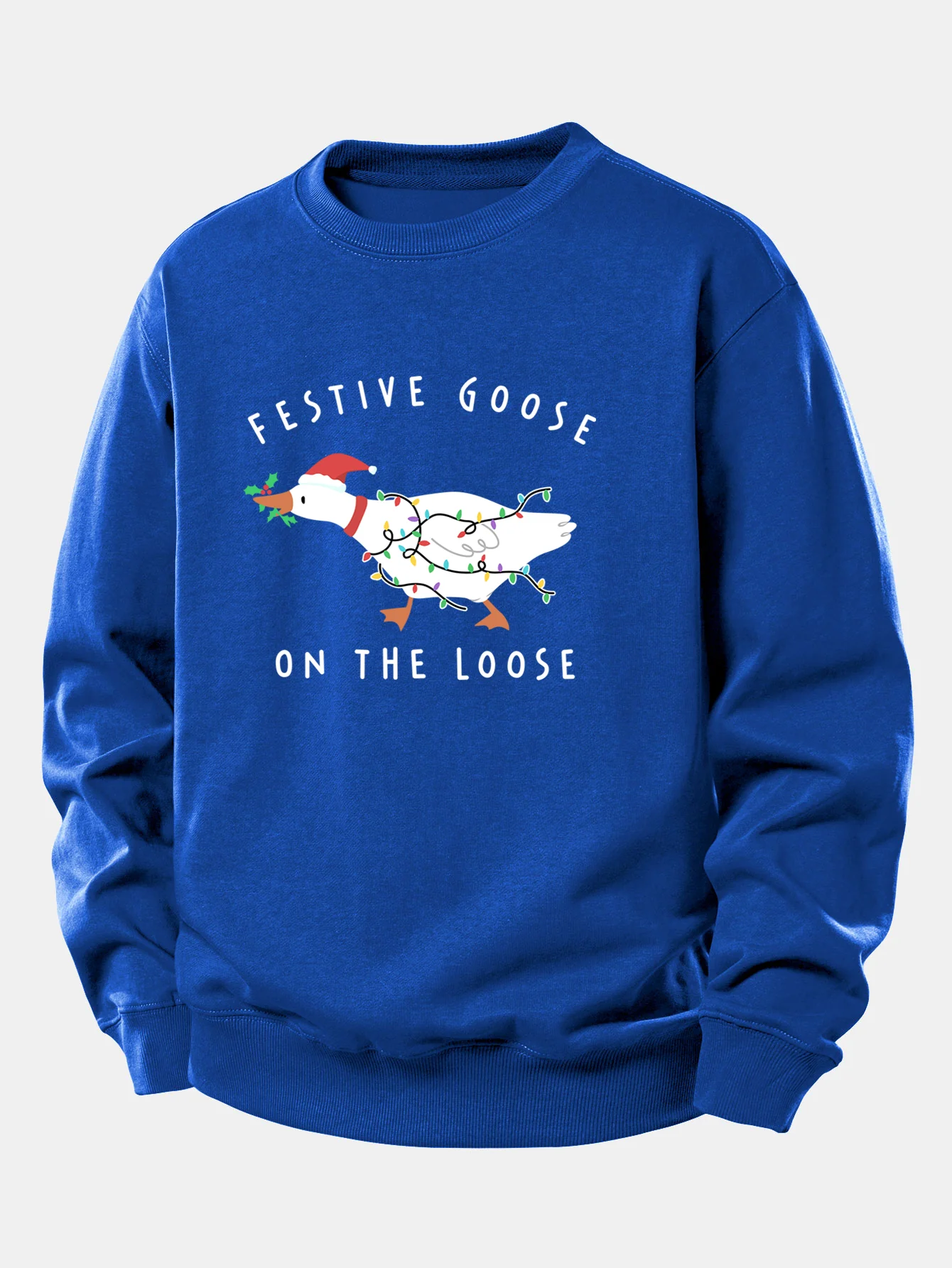 Christmas Goose Print Relax Fit Sweatshirt - Image 11