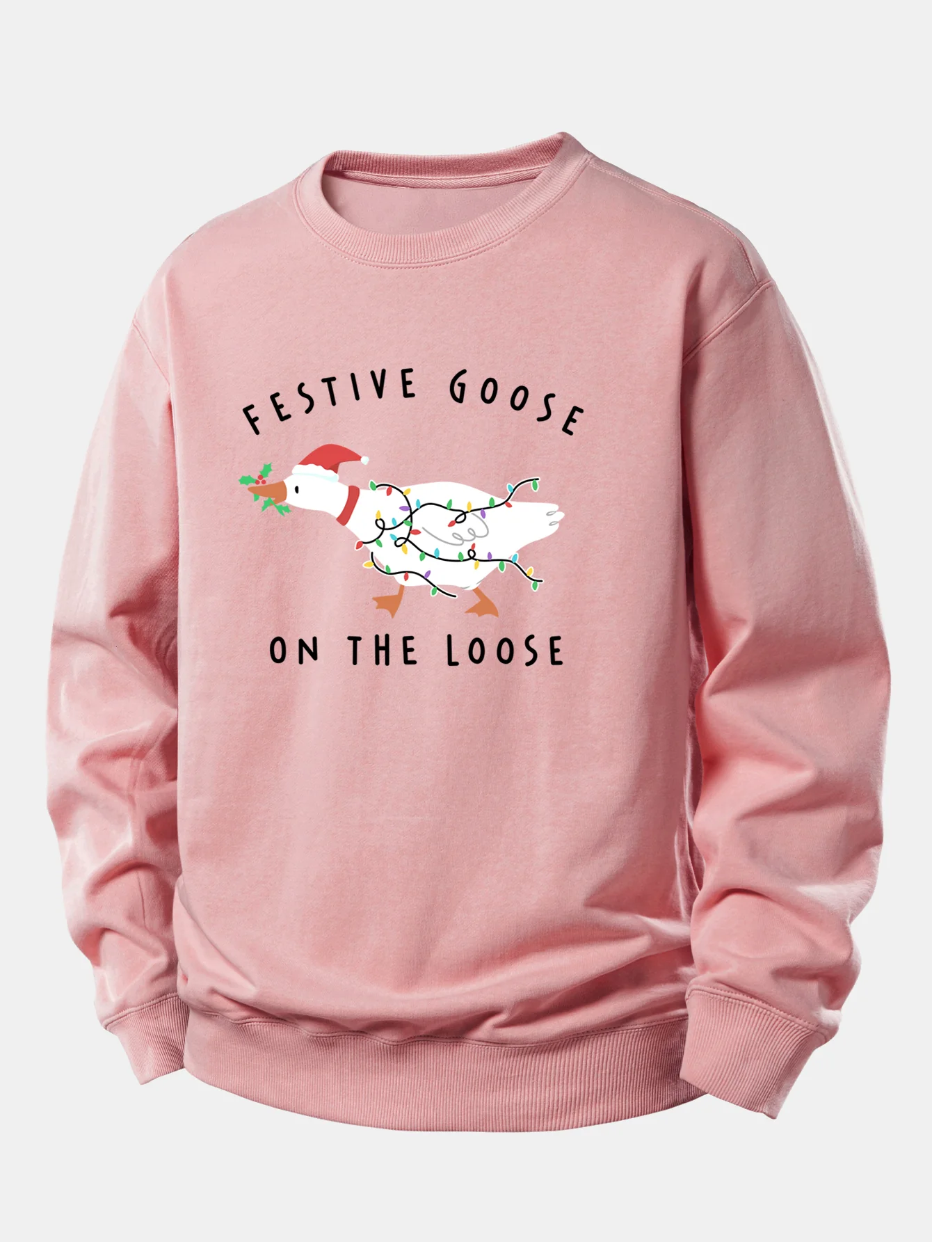 Christmas Goose Print Relax Fit Sweatshirt - Image 9