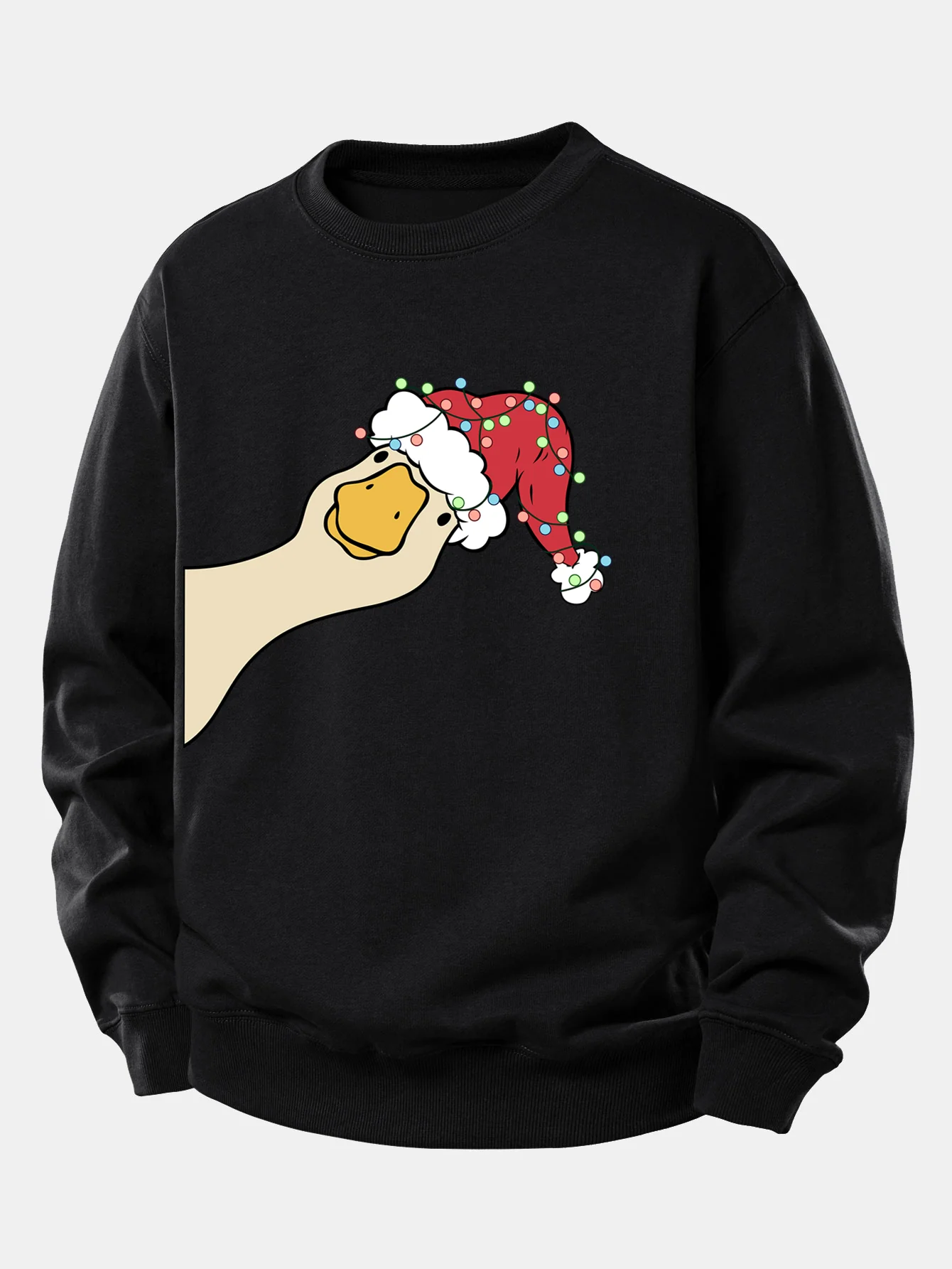 Christmas Goose Print Relax Fit Sweatshirt - Image 2