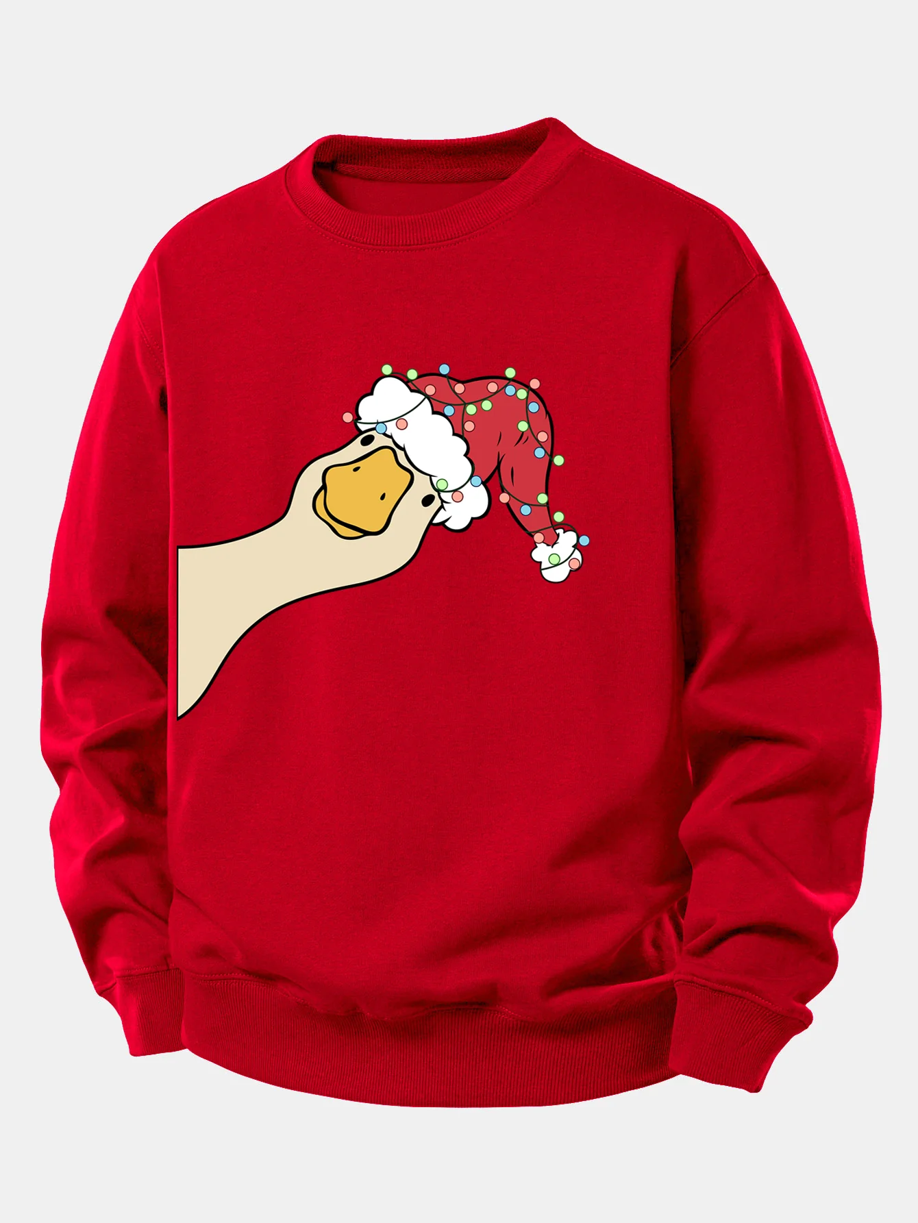 Christmas Goose Print Relax Fit Sweatshirt - Image 3