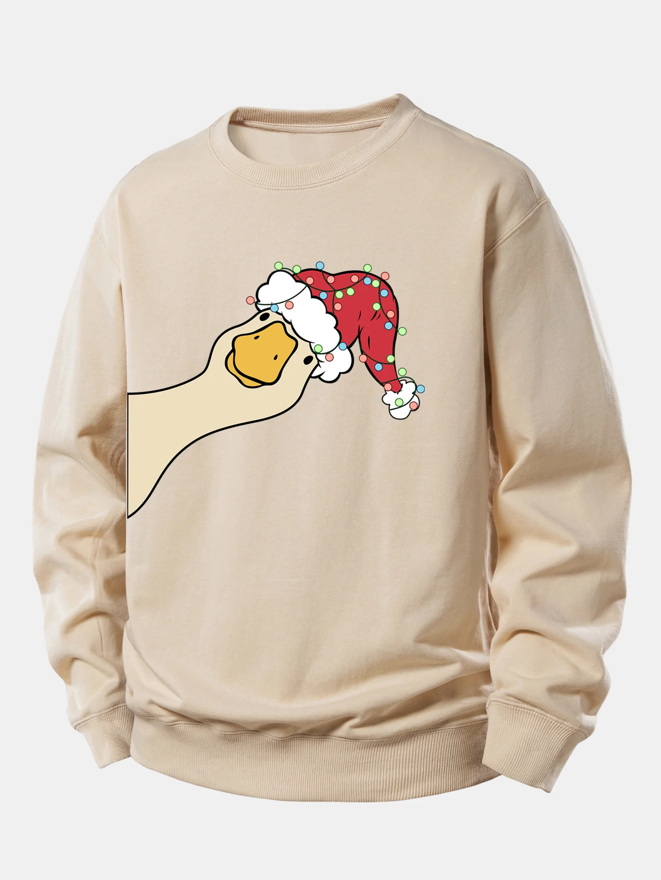 Christmas Goose Print Relax Fit Sweatshirt - Image 5