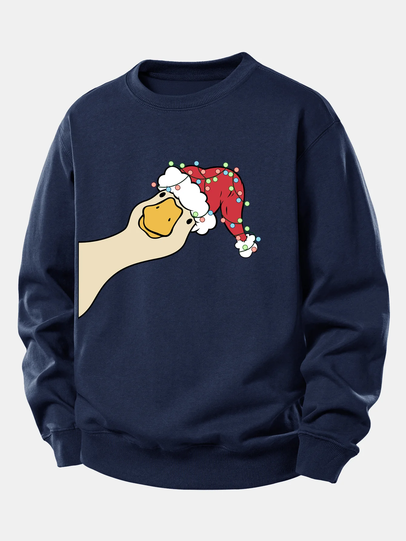 Christmas Goose Print Relax Fit Sweatshirt - Image 8