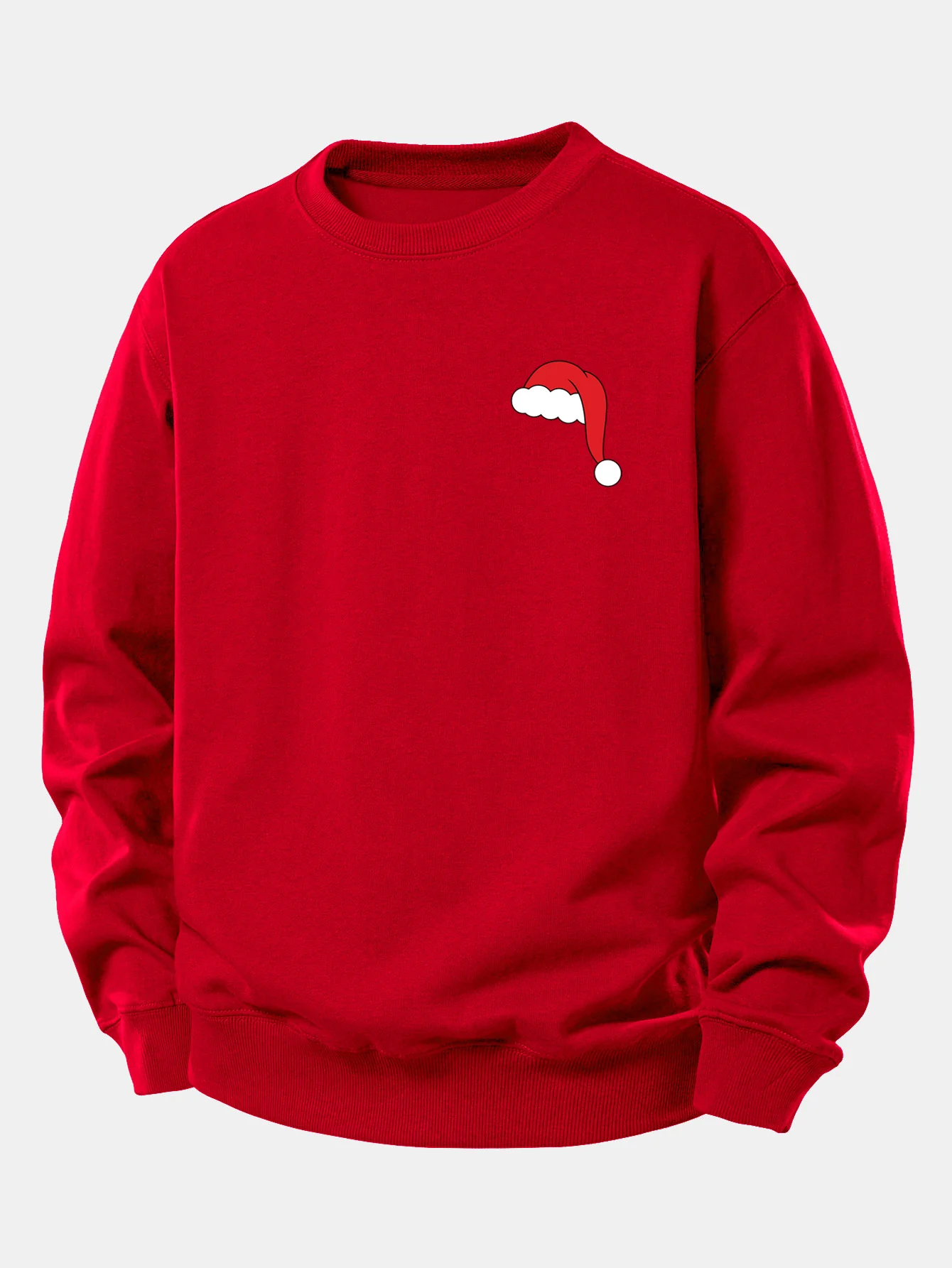 Christmas Hat Print Relax Fit Sweatshirt - Image 10