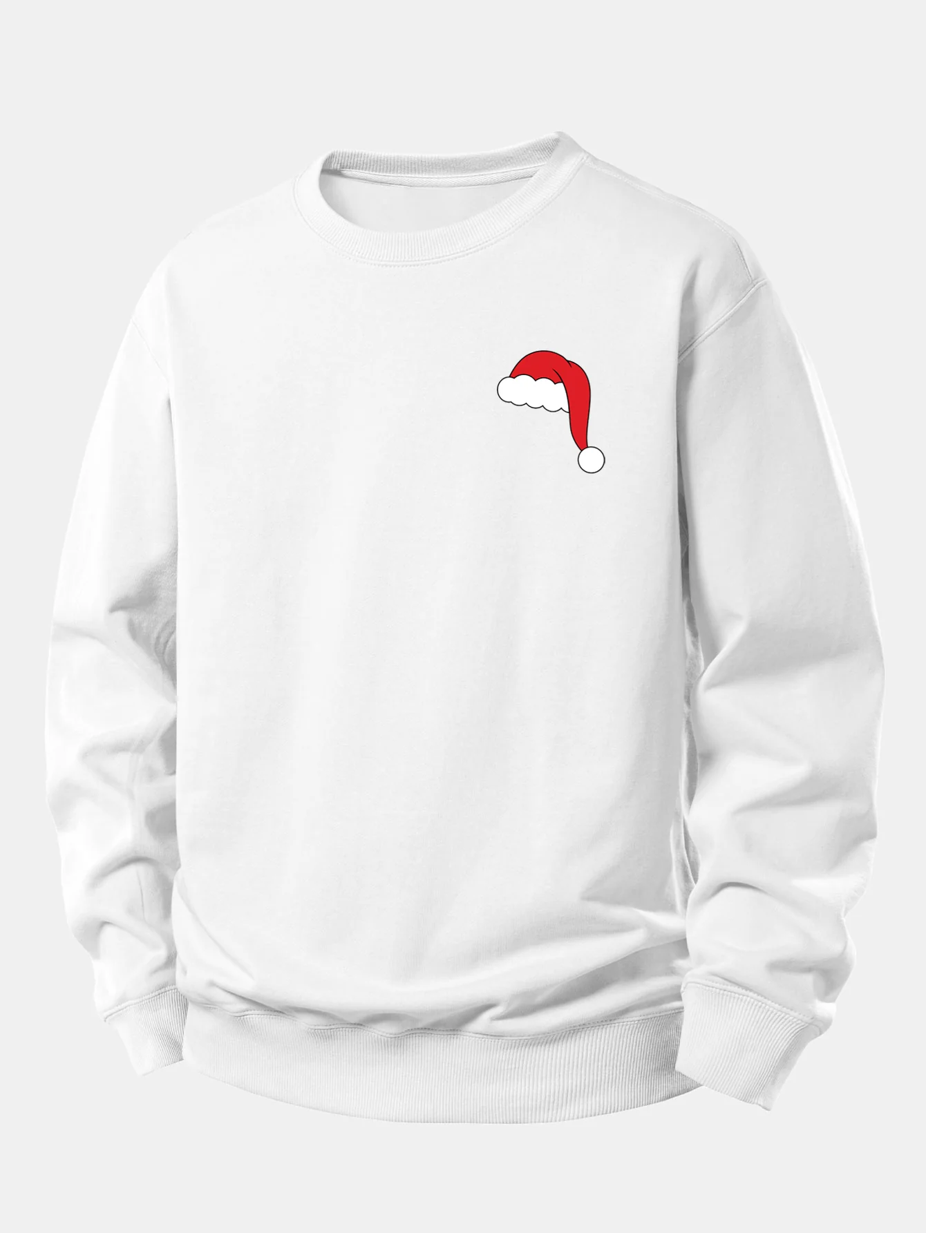 Christmas Hat Print Relax Fit Sweatshirt - Image 3