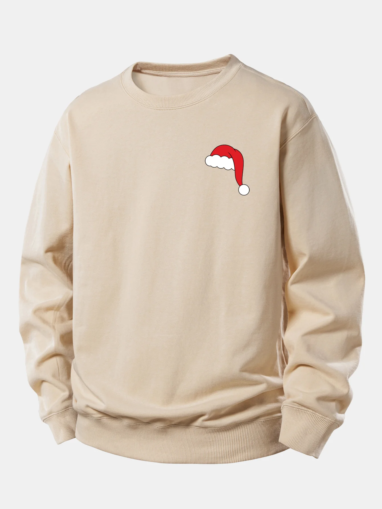Christmas Hat Print Relax Fit Sweatshirt - Image 4