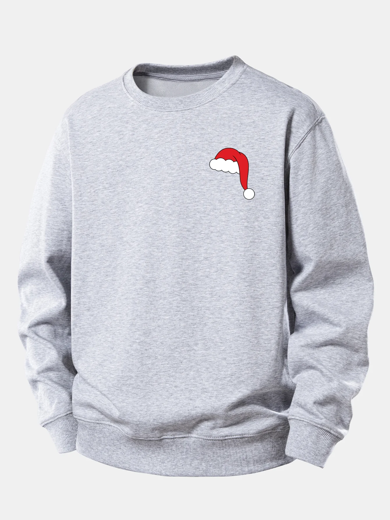 Christmas Hat Print Relax Fit Sweatshirt - Image 5