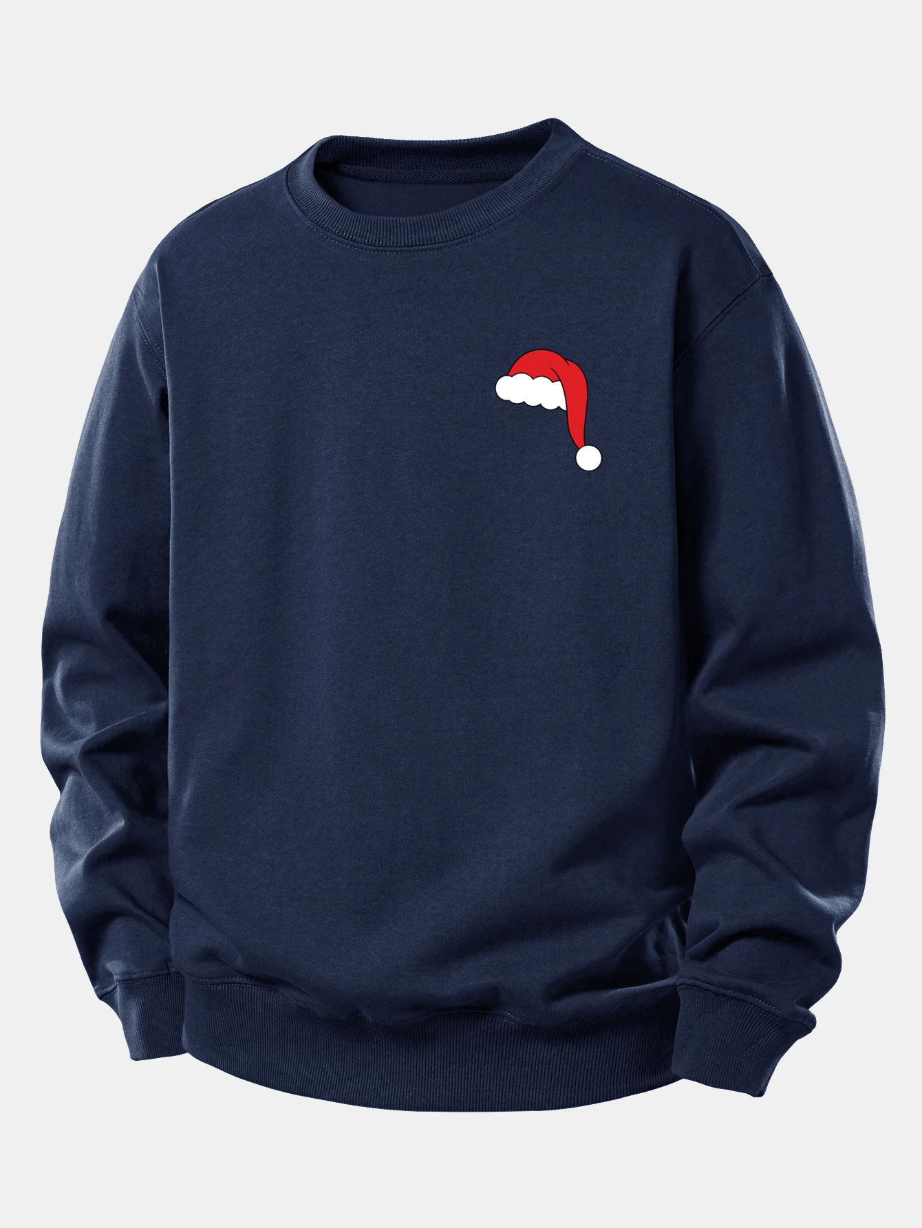 Christmas Hat Print Relax Fit Sweatshirt - Image 6