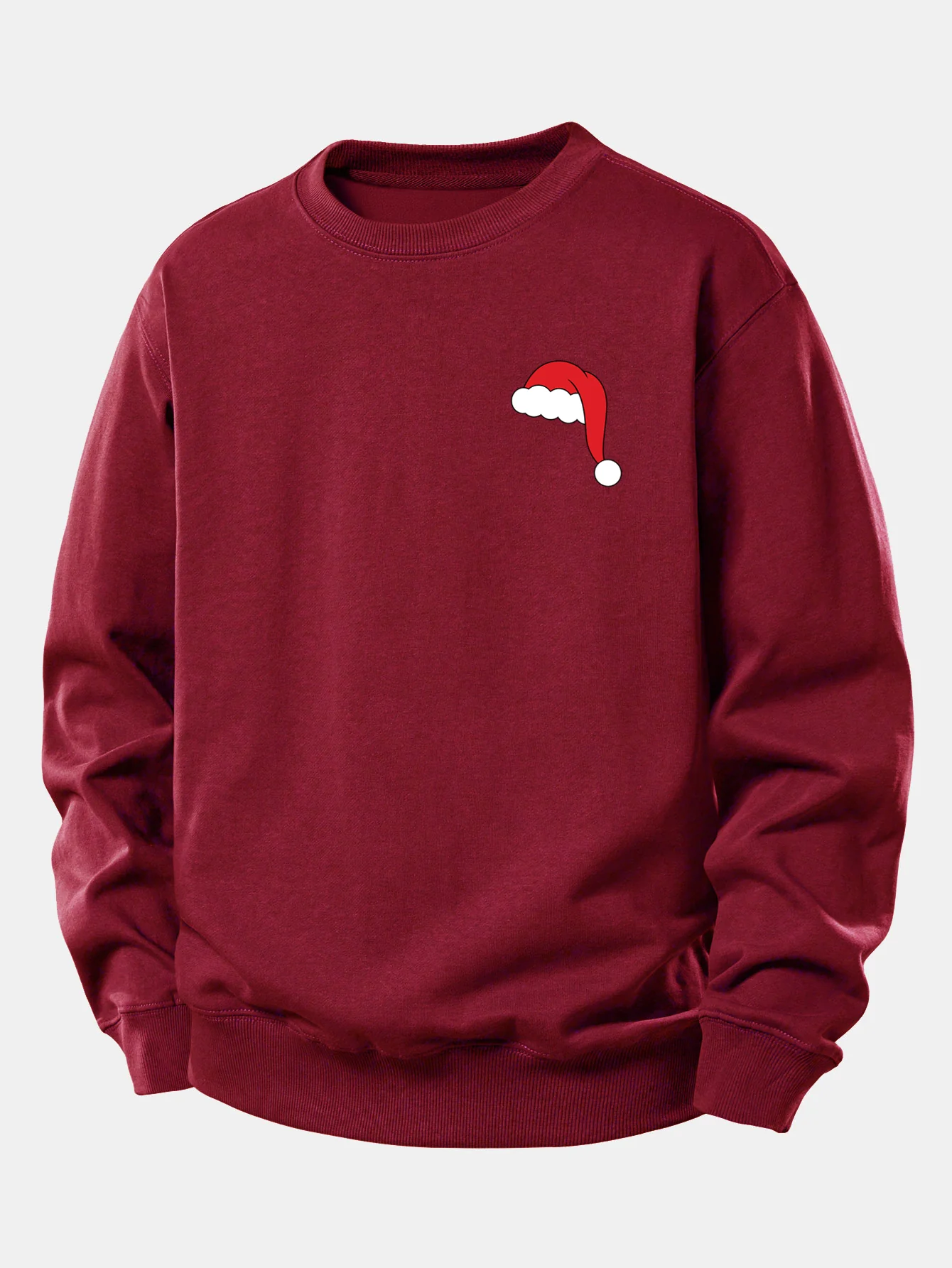 Christmas Hat Print Relax Fit Sweatshirt - Image 7