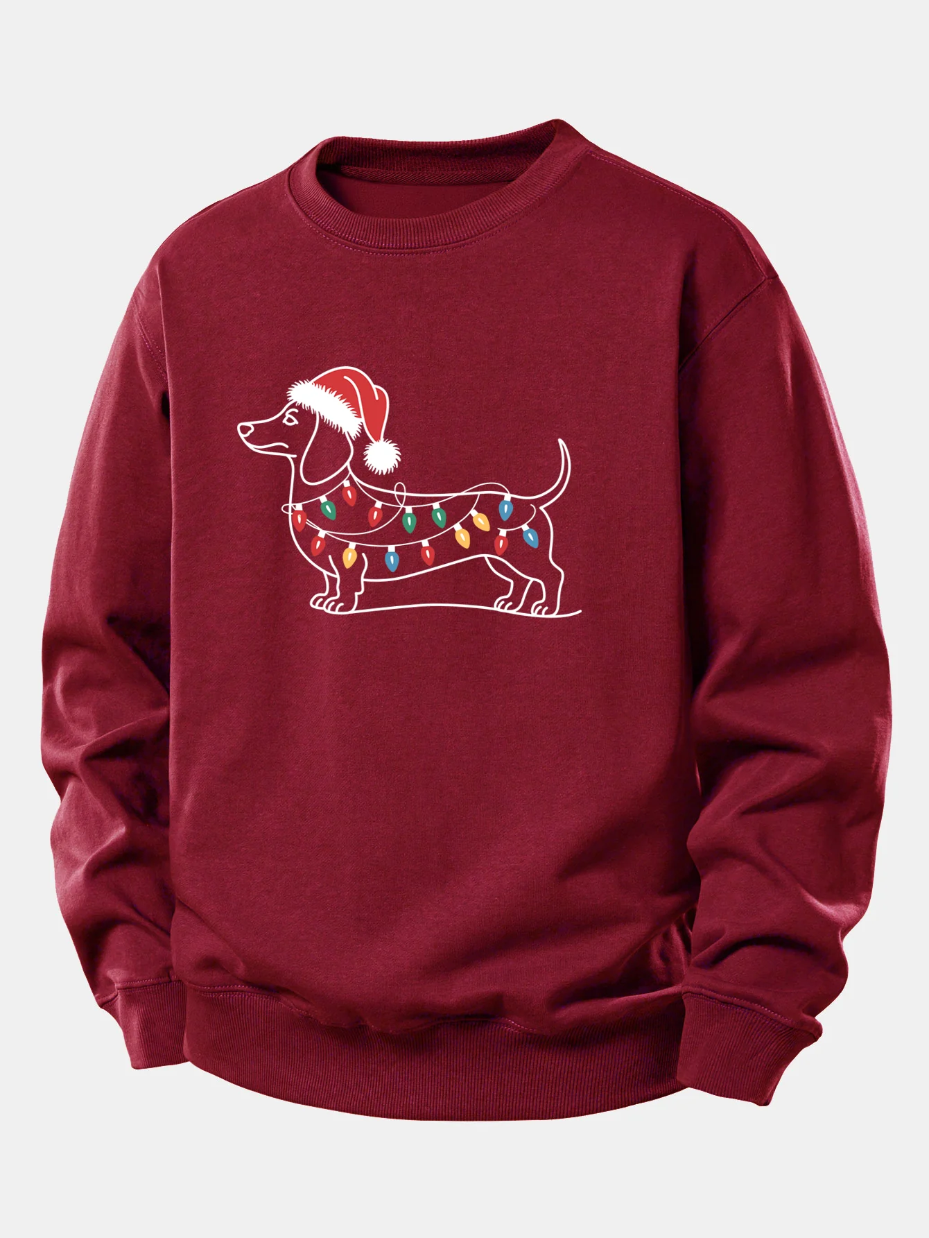 Christmas Light Dog Print Relax Fit Sweatshirt - Image 8