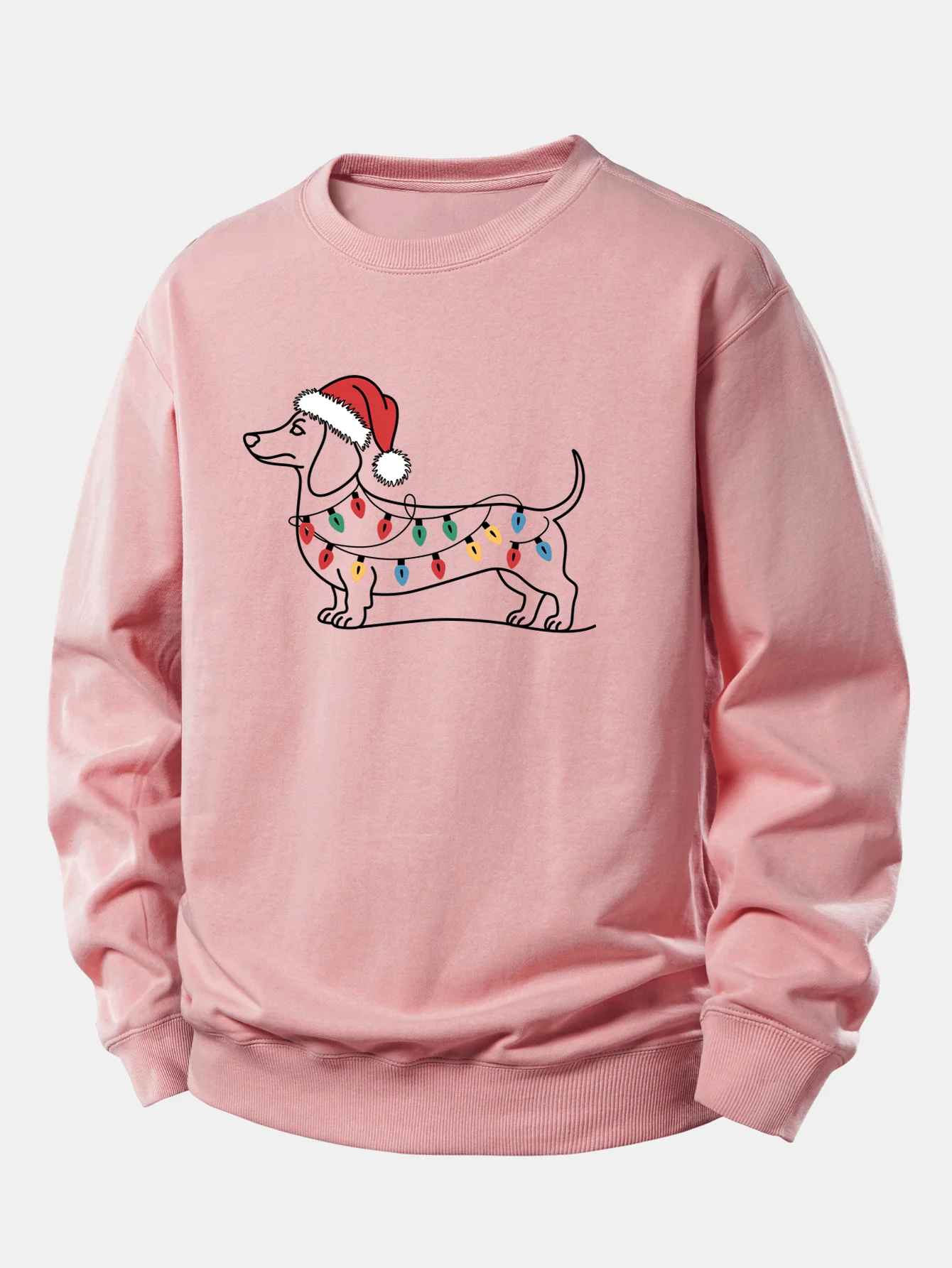 Christmas Light Dog Print Relax Fit Sweatshirt - Image 9