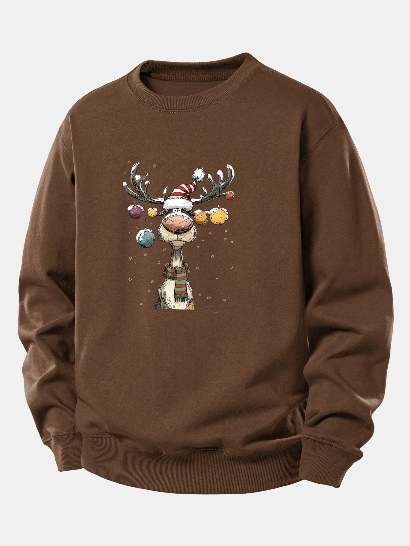 Christmas Light Reindeer Print Relax Fit Sweatshirt - Image 10