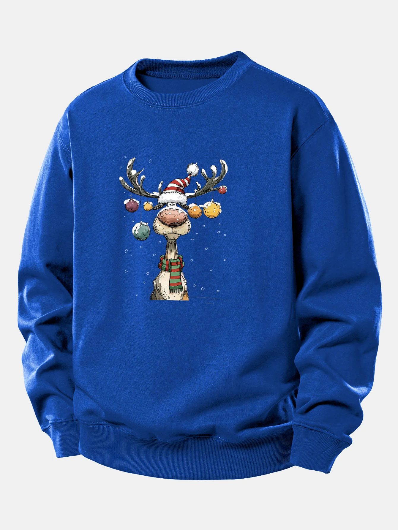 Christmas Light Reindeer Print Relax Fit Sweatshirt - Image 11