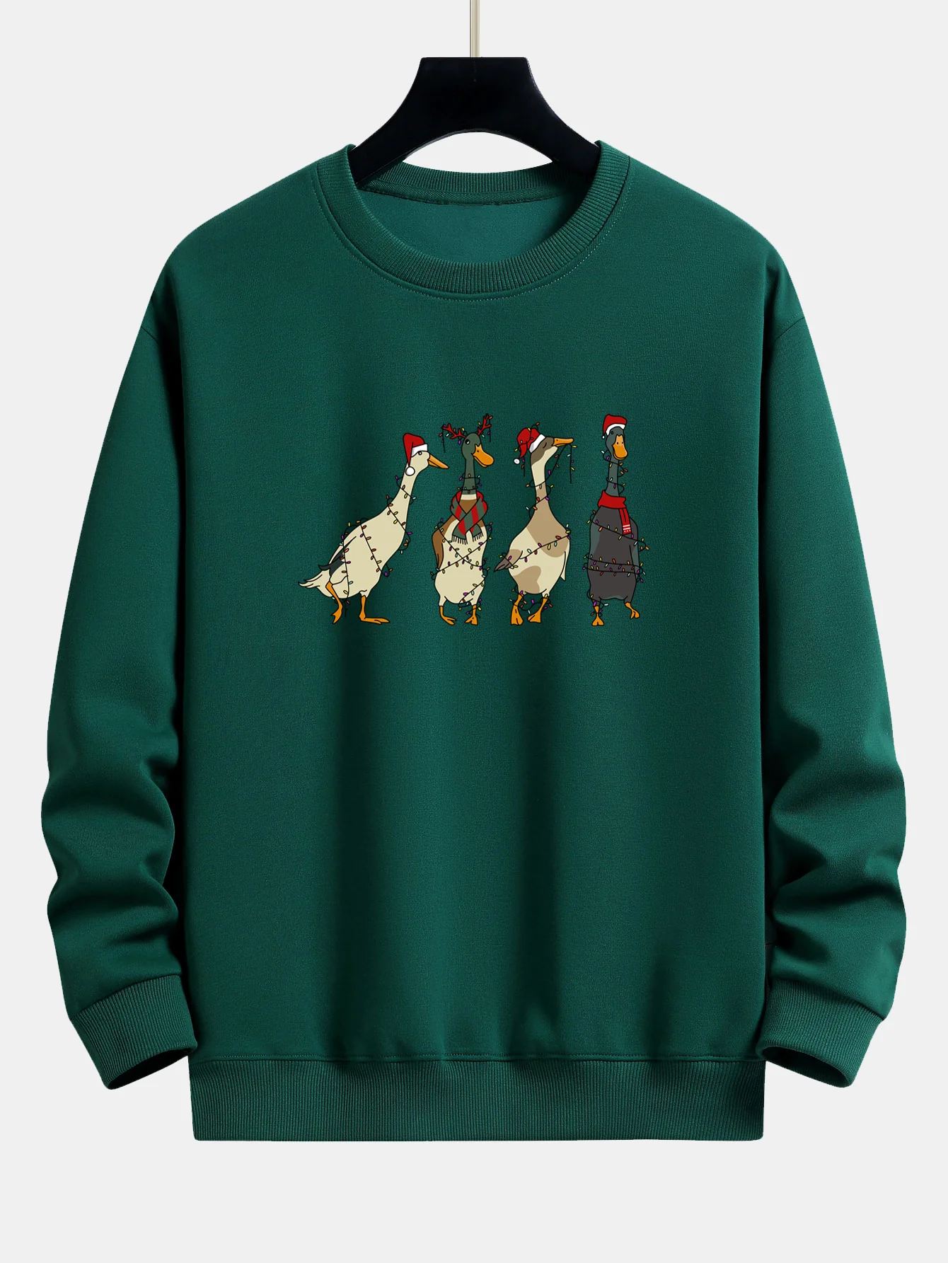 Weihnachtslichter Ente Druck Locker Sitzendes Sweatshirt - Image 10