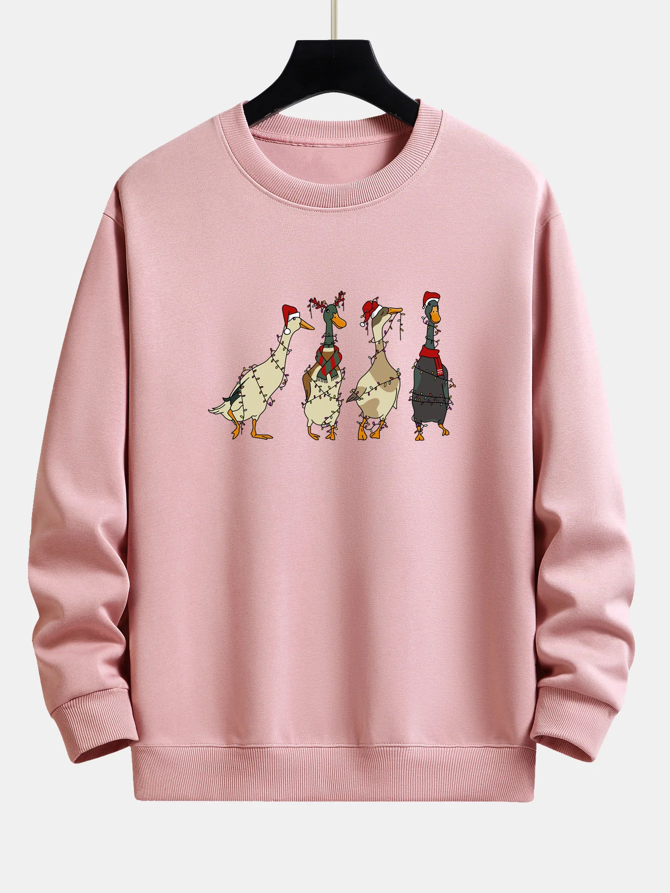 Weihnachtslichter Ente Druck Locker Sitzendes Sweatshirt - Image 5