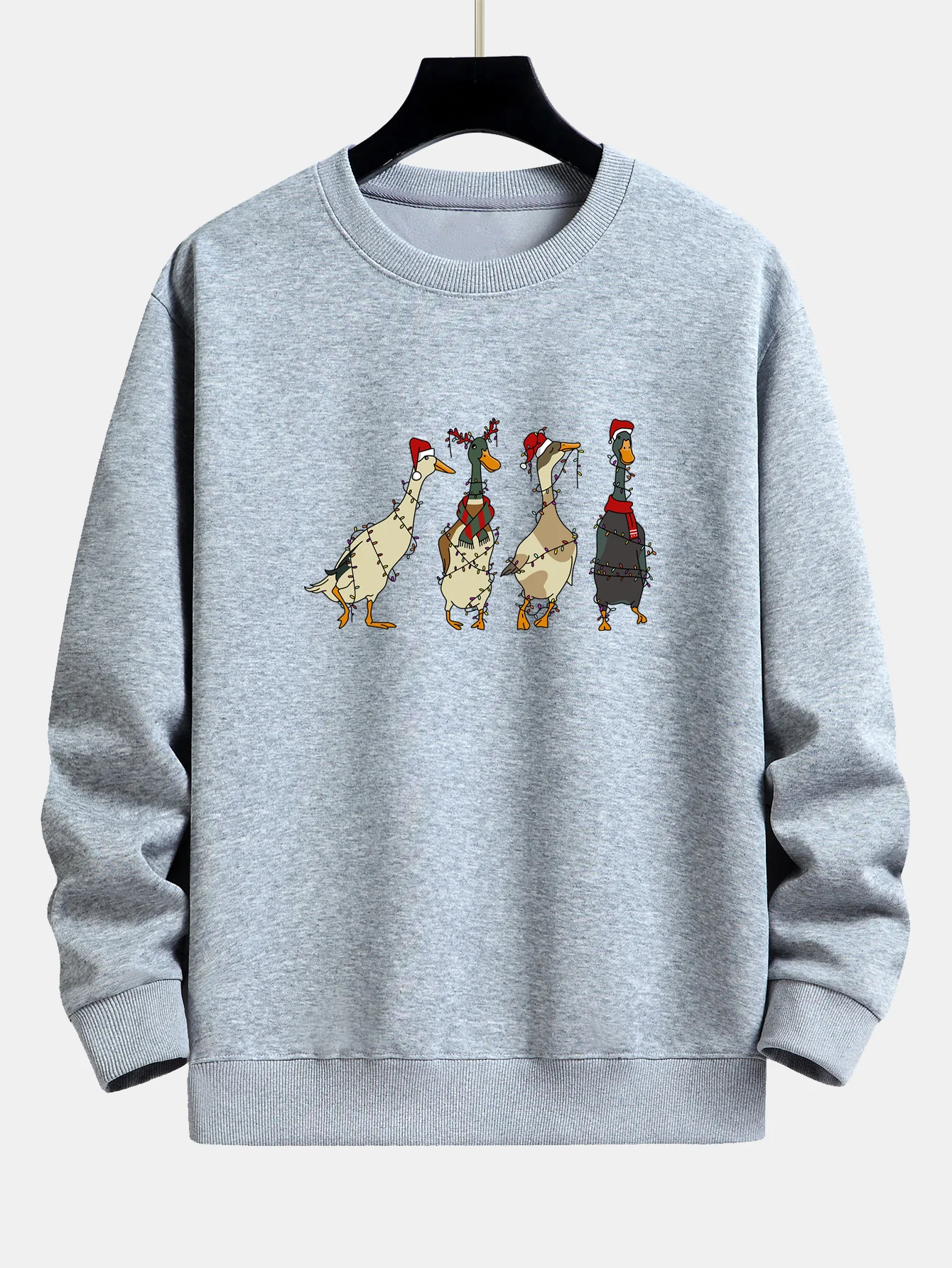 Weihnachtslichter Ente Druck Locker Sitzendes Sweatshirt - Image 6