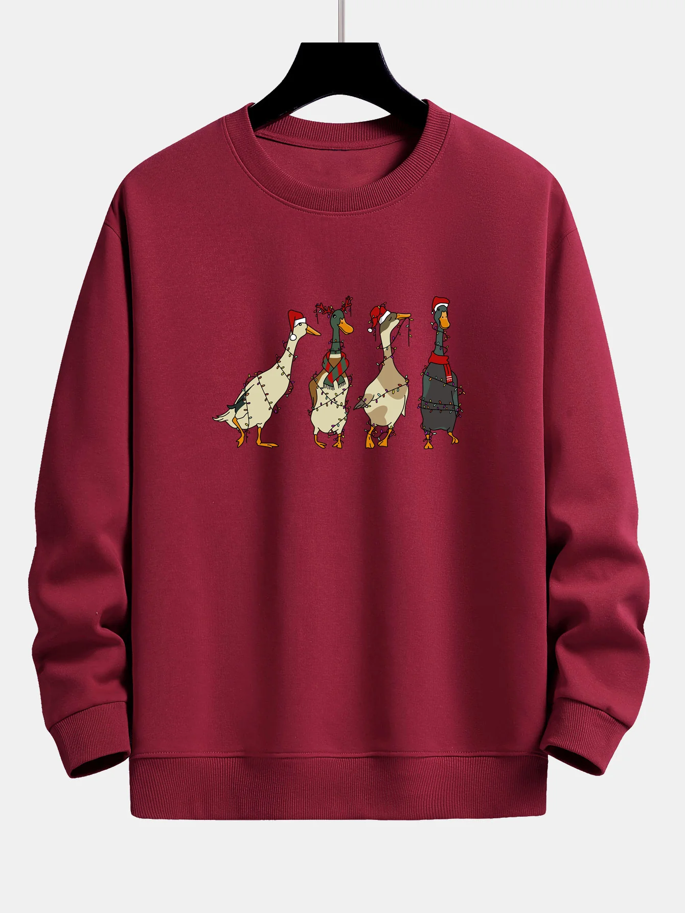 Weihnachtslichter Ente Druck Locker Sitzendes Sweatshirt - Image 8