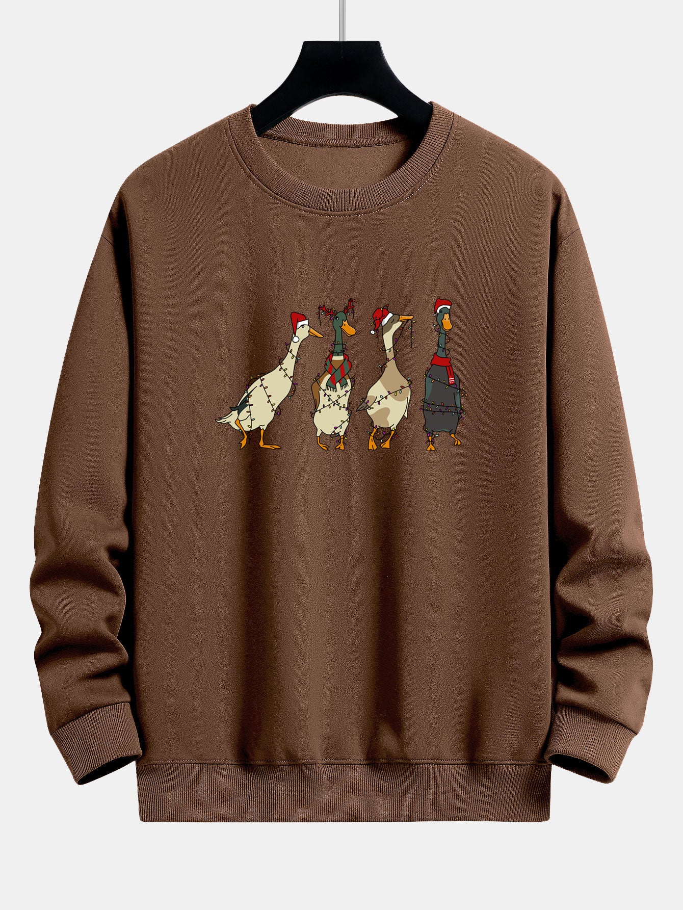 Weihnachtslichter Ente Druck Locker Sitzendes Sweatshirt - Image 9