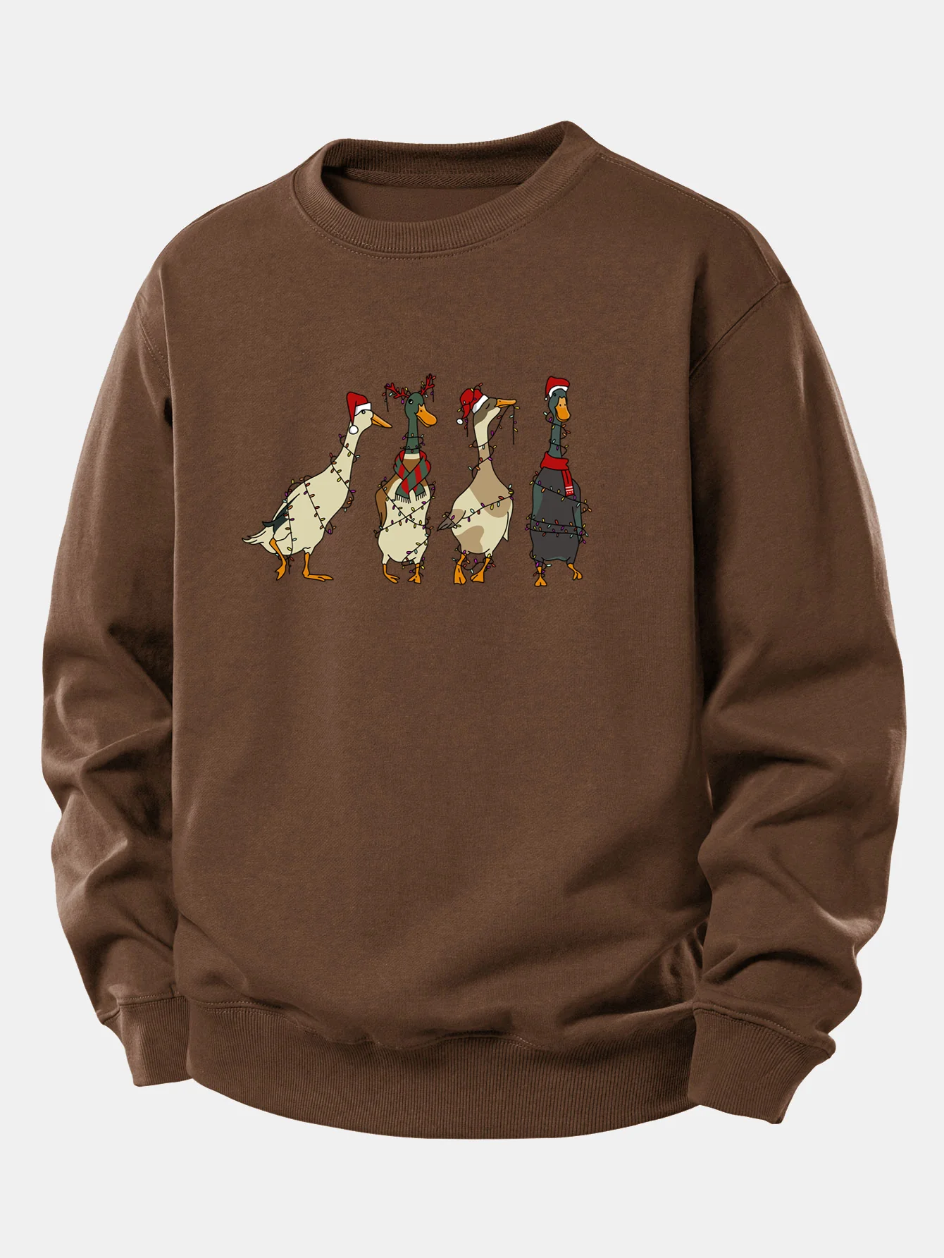 Weihnachtslichter Ente Druck Locker Sitzendes Sweatshirt - Image 10