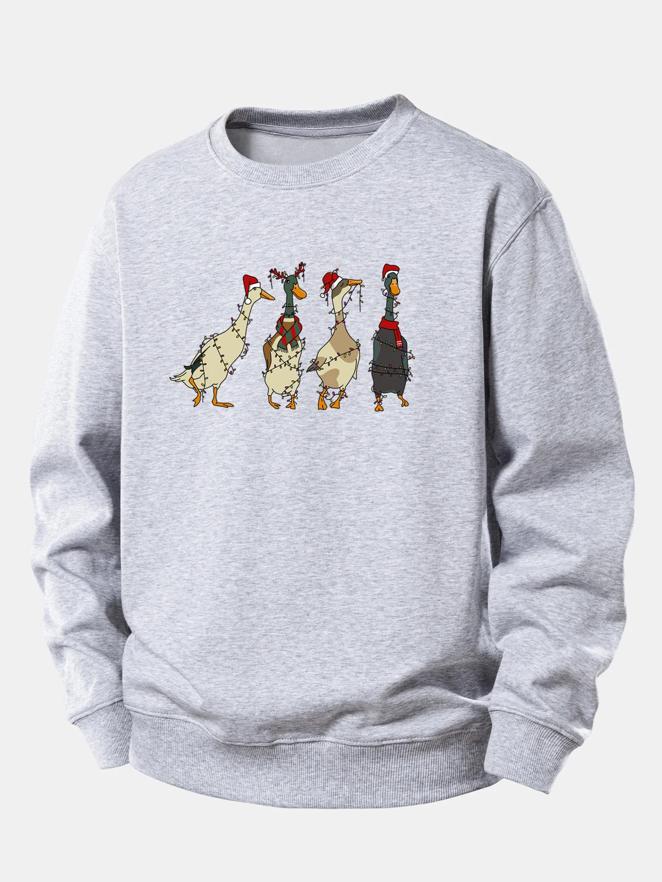 Weihnachtslichter Ente Druck Locker Sitzendes Sweatshirt - Image 6