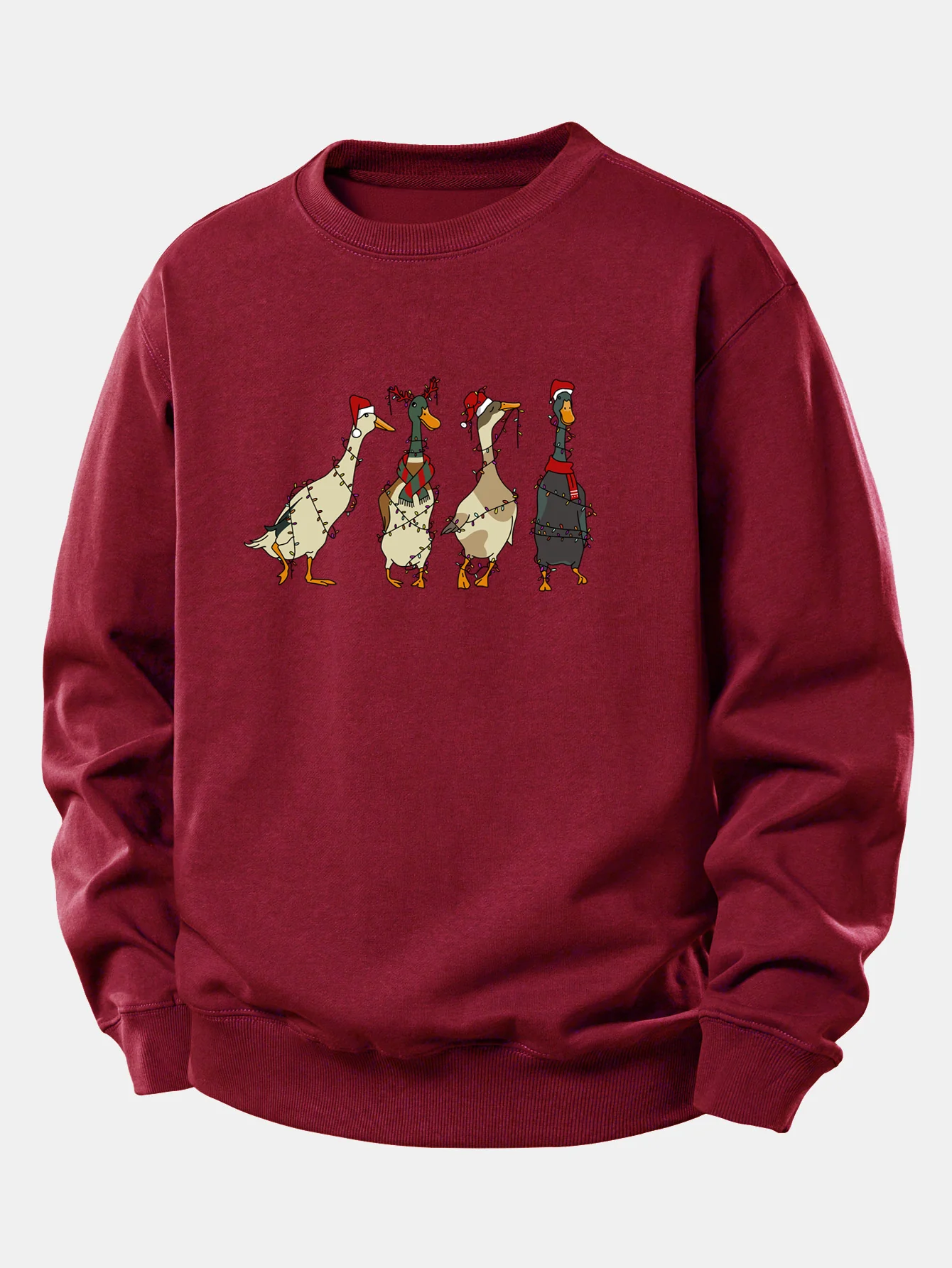 Weihnachtslichter Ente Druck Locker Sitzendes Sweatshirt - Image 8