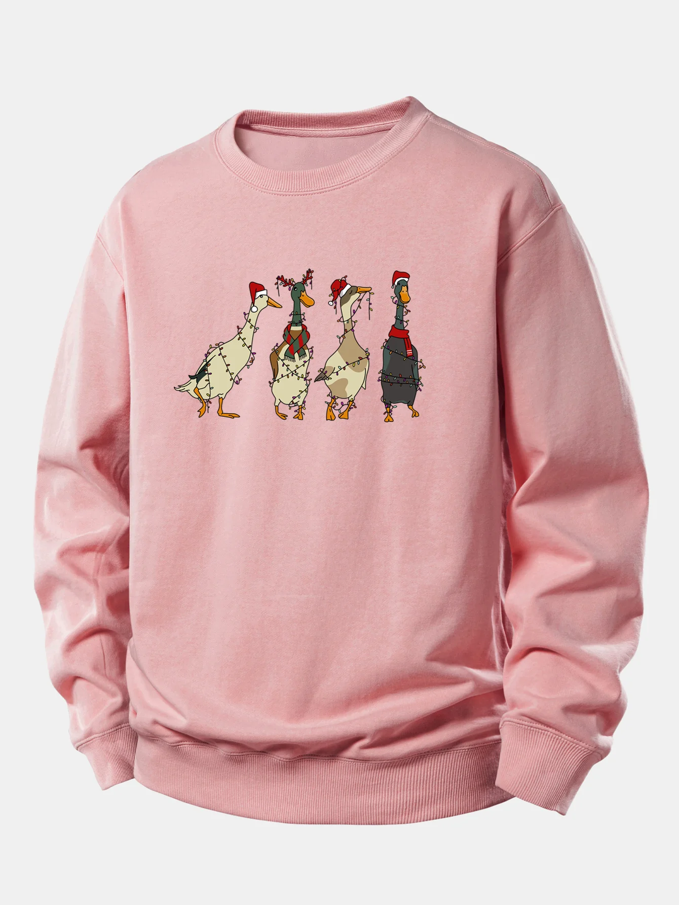 Weihnachtslichter Ente Druck Locker Sitzendes Sweatshirt - Image 9