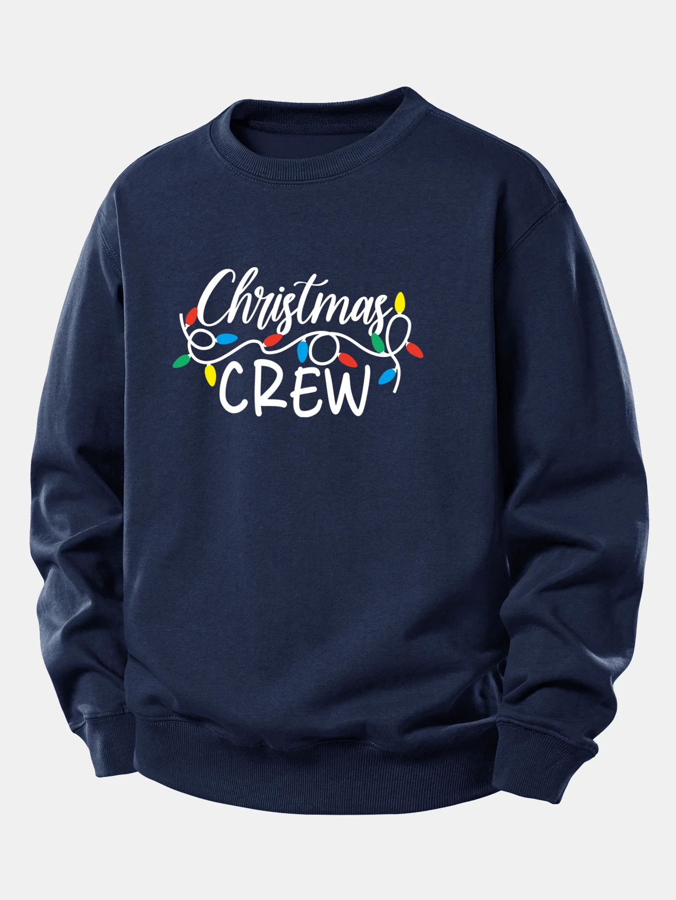 Christmas Lights Print Relax Fit Sweatshirt - Image 10