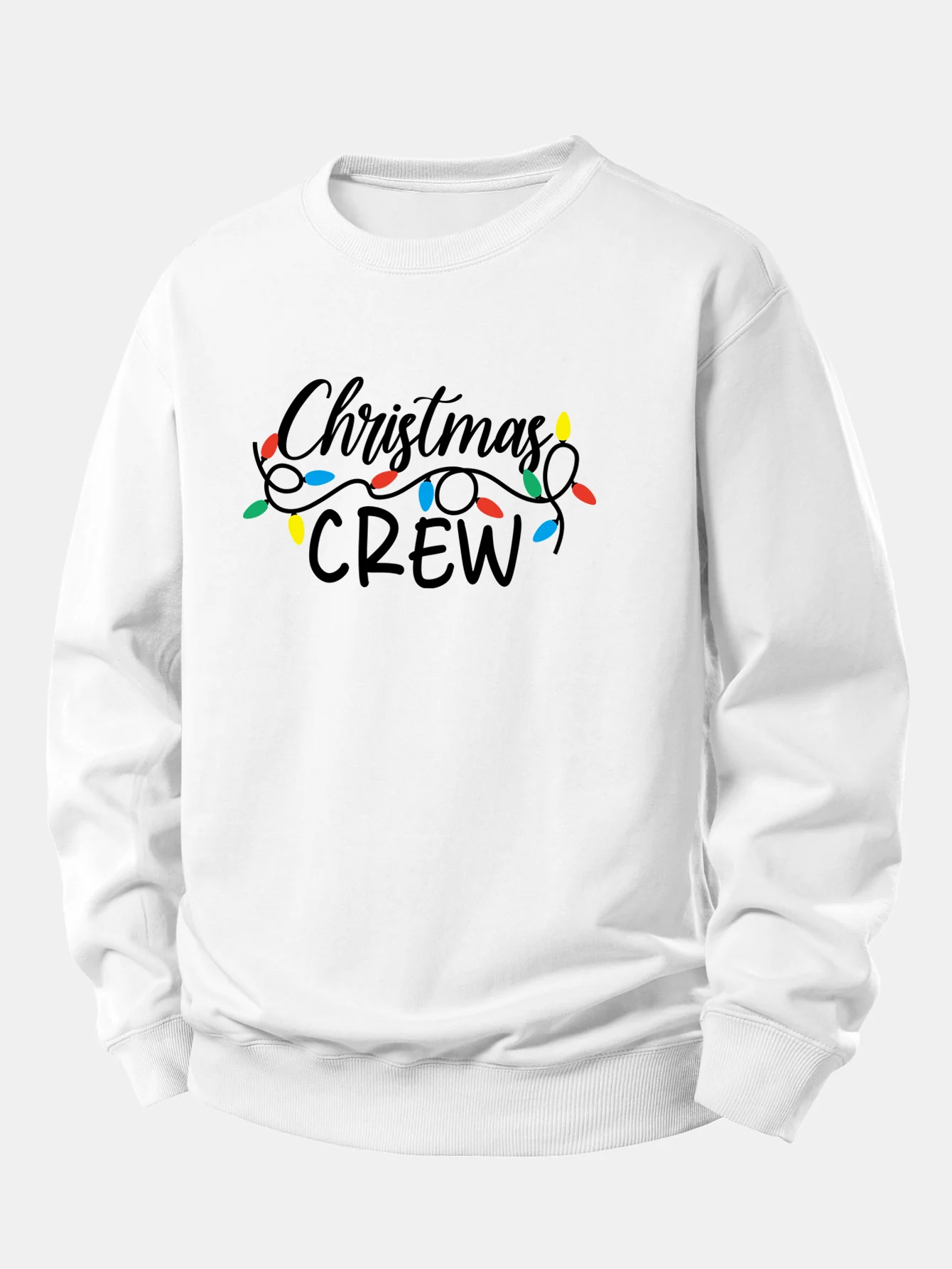 Christmas Lights Print Relax Fit Sweatshirt - Image 4