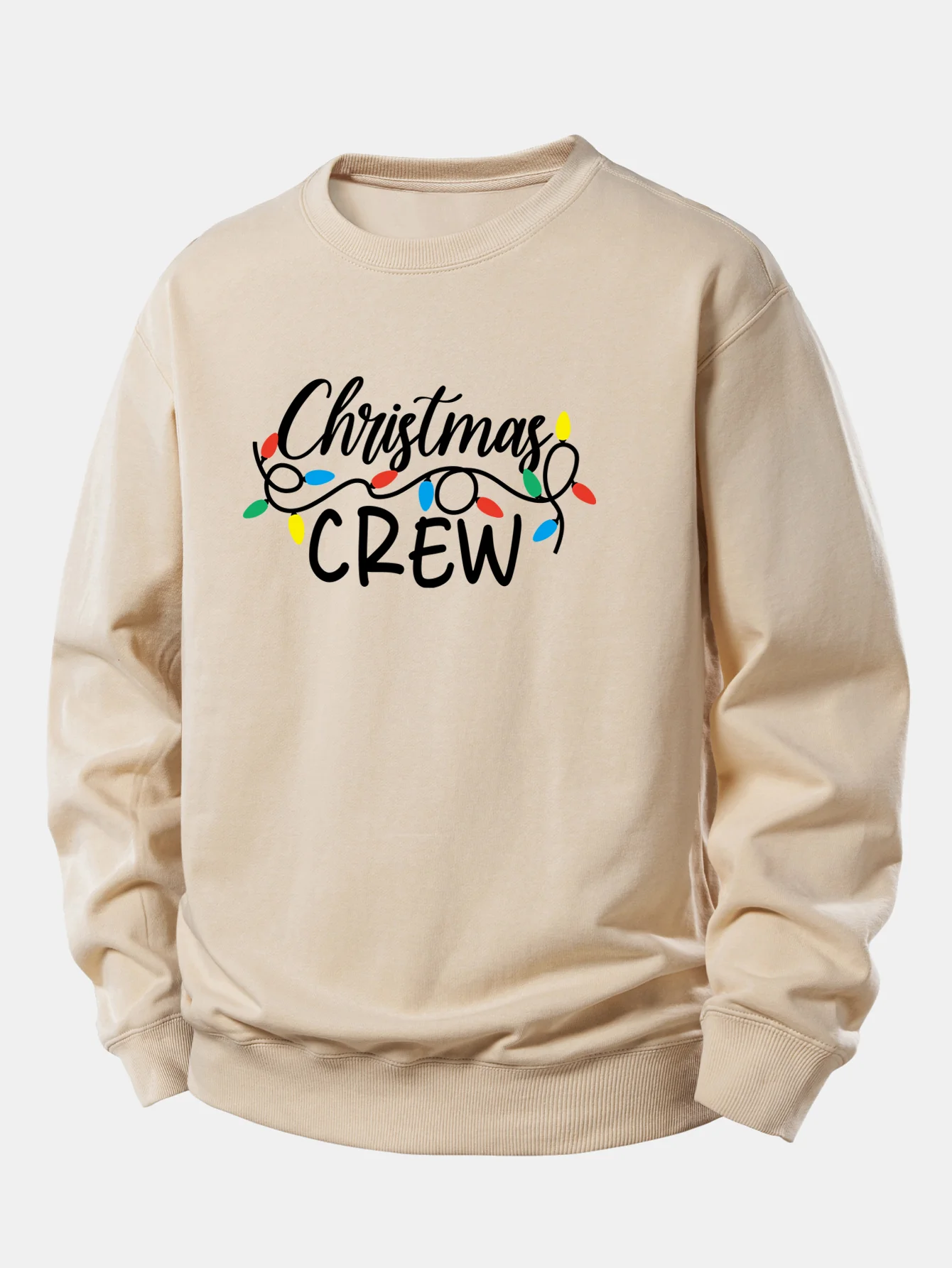 Christmas Lights Print Relax Fit Sweatshirt - Image 7