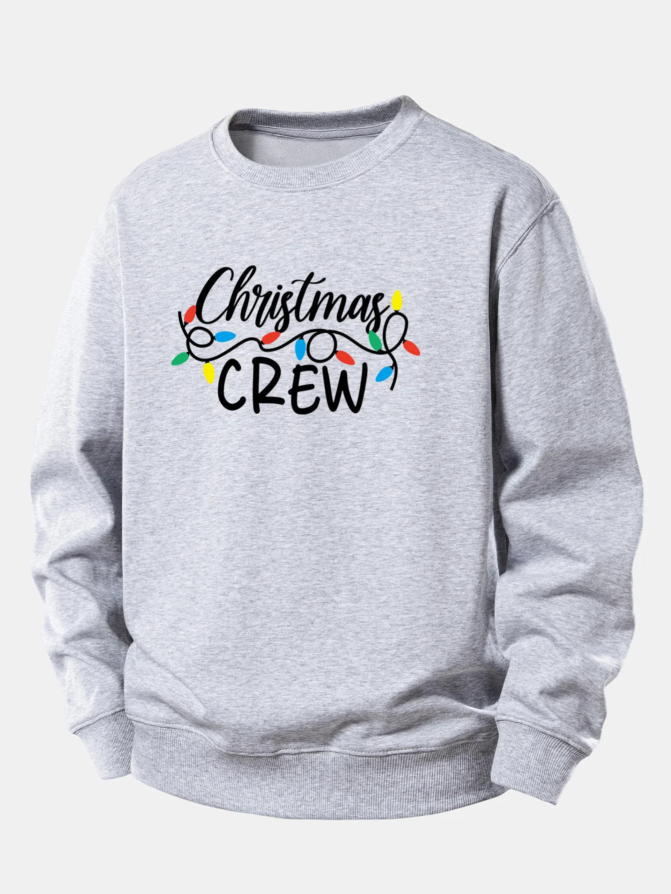 Christmas Lights Print Relax Fit Sweatshirt - Image 9