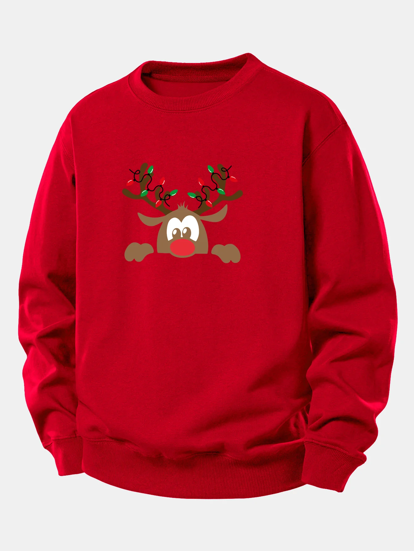 Christmas Reindeer Print Relax Fit Sweatshirt - Image 10