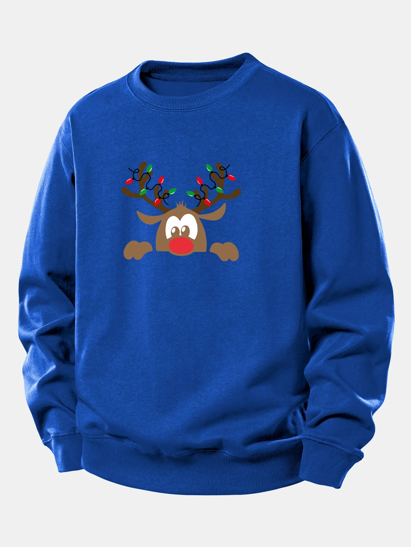 Christmas Reindeer Print Relax Fit Sweatshirt - Image 11