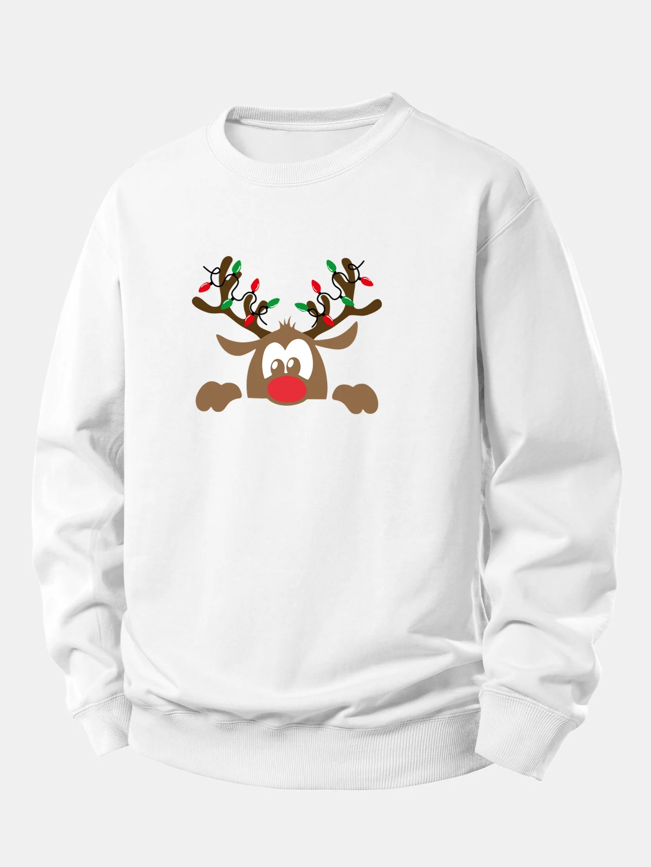 Christmas Reindeer Print Relax Fit Sweatshirt - Image 3