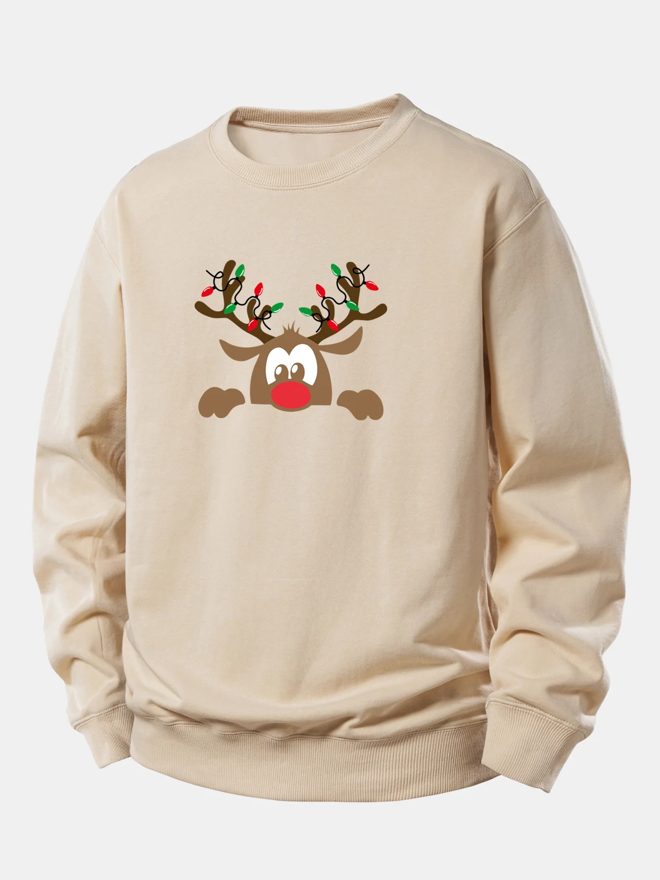 Christmas Reindeer Print Relax Fit Sweatshirt - Image 4