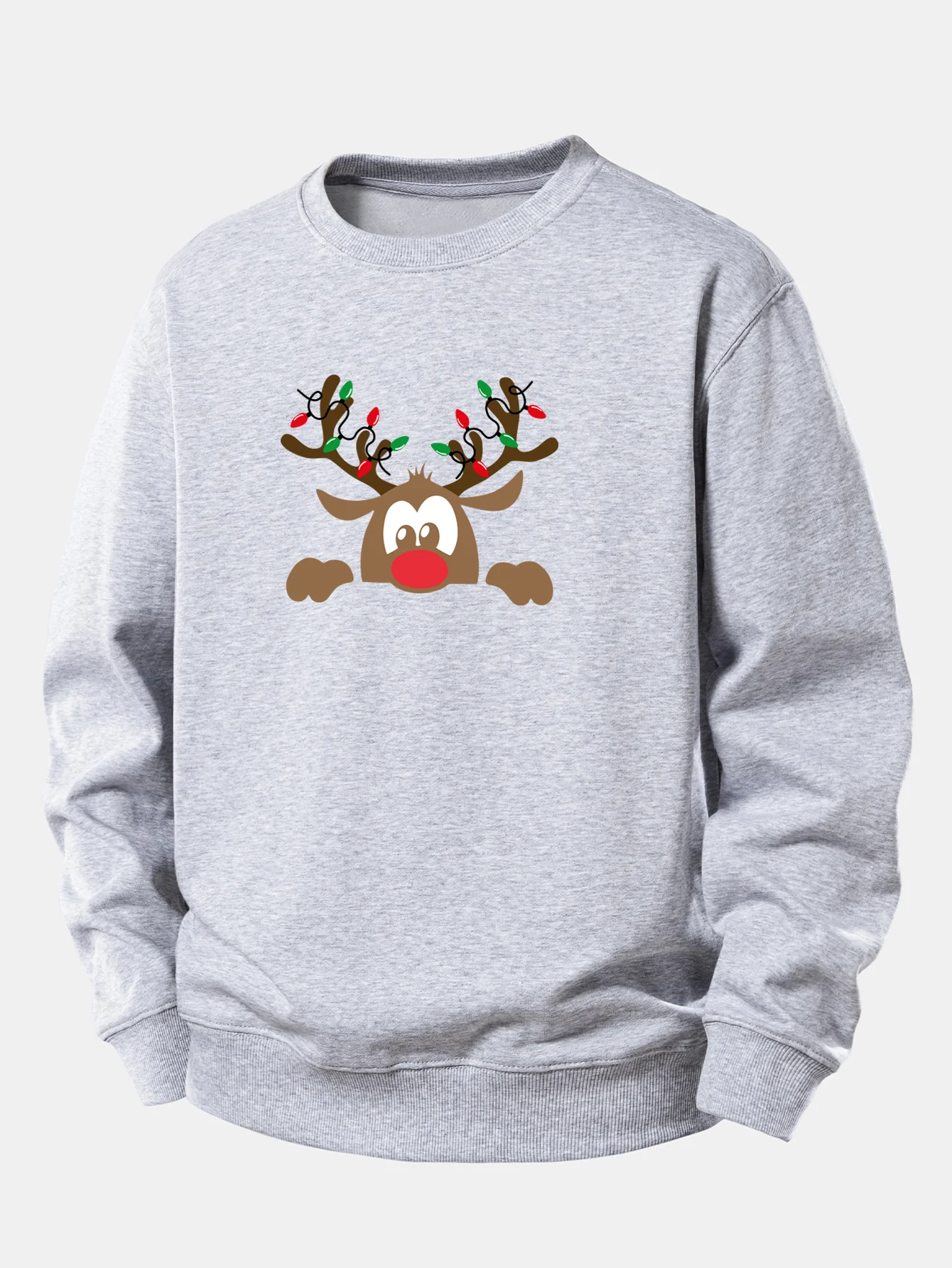 Christmas Reindeer Print Relax Fit Sweatshirt - Image 5