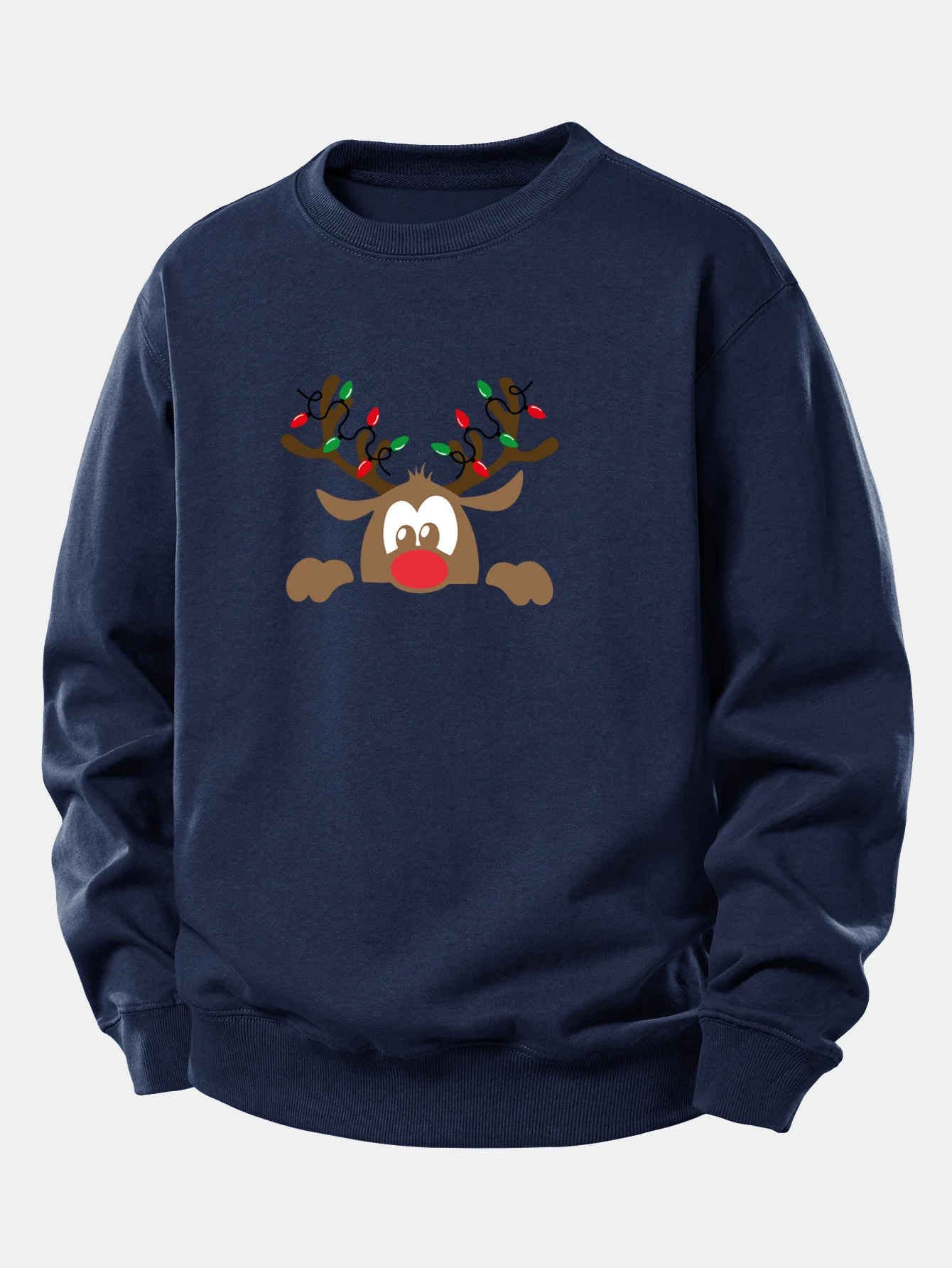 Christmas Reindeer Print Relax Fit Sweatshirt - Image 6