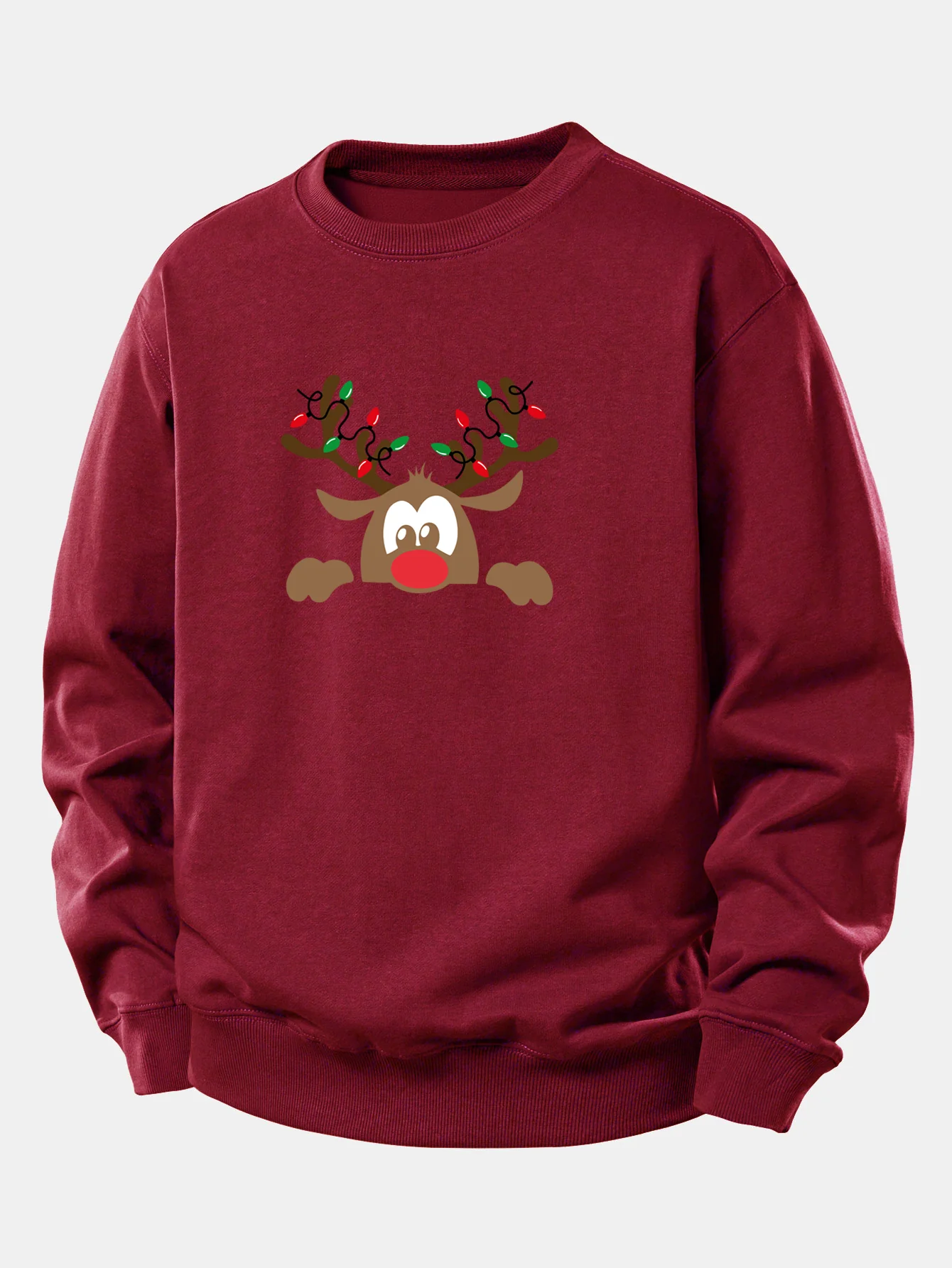 Christmas Reindeer Print Relax Fit Sweatshirt - Image 7